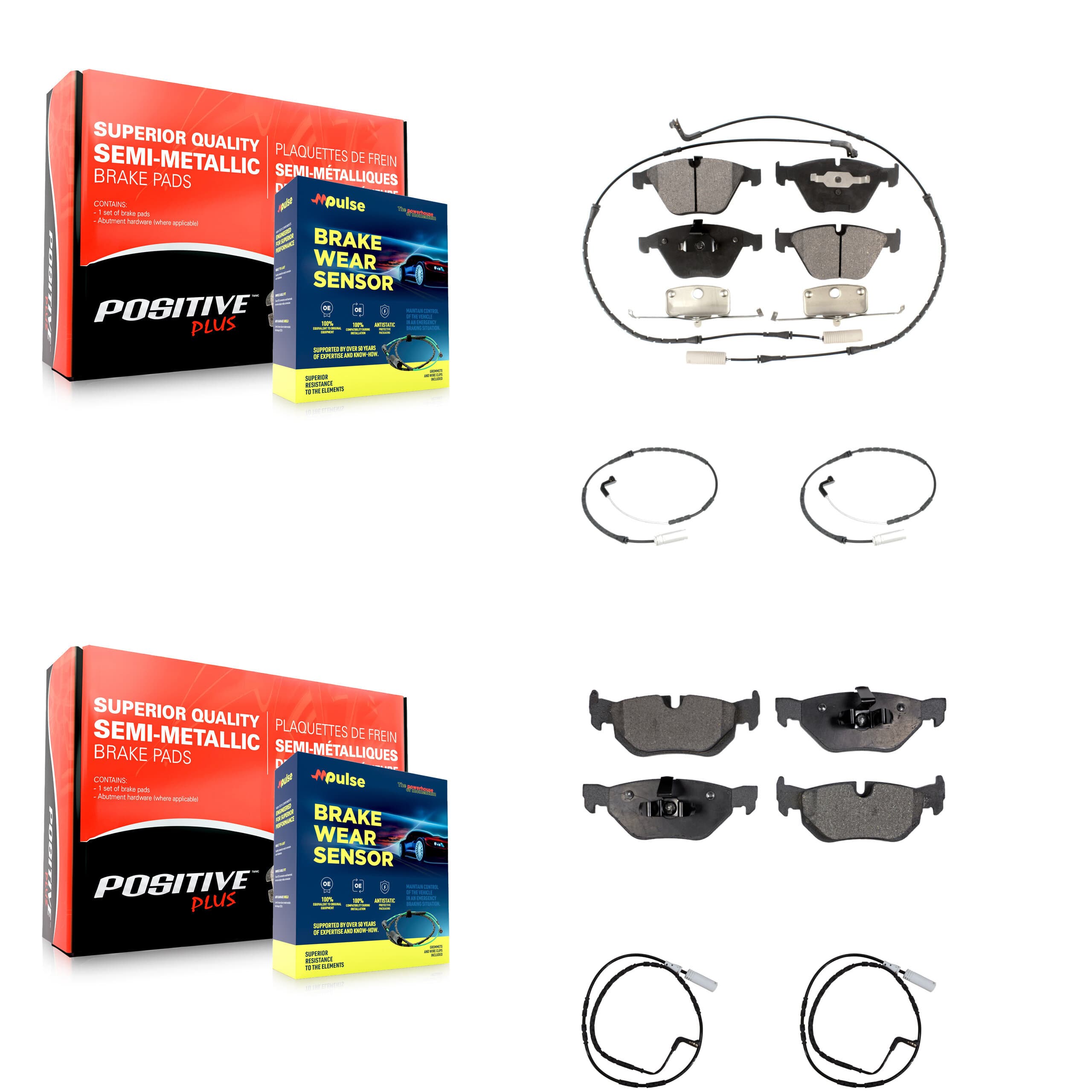 Positive Plus - KPW-100276 - Front and Rear Disc Brake Pad Kits image 1