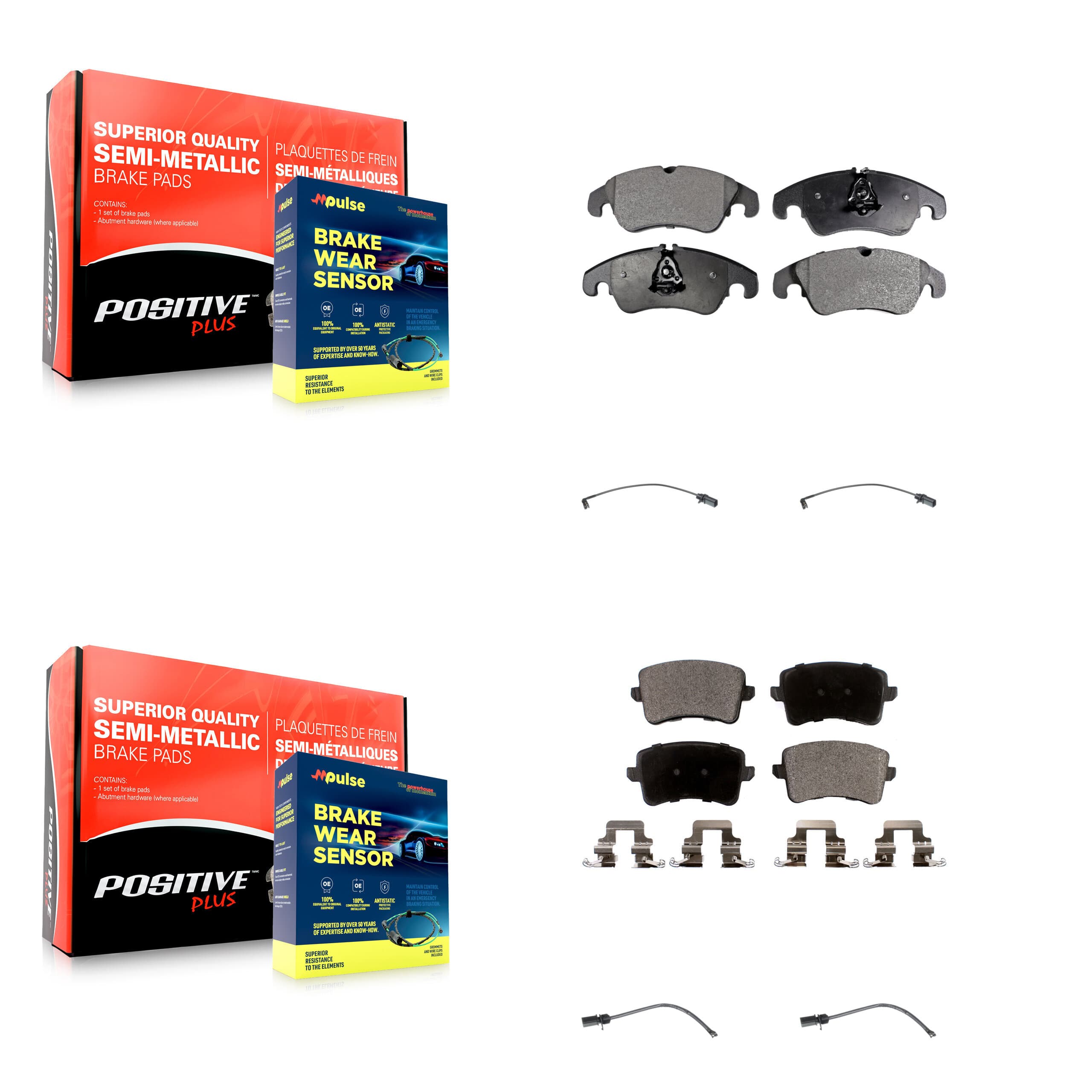 Positive Plus - KPW-100281 - Front and Rear Disc Brake Pad Kits image 1