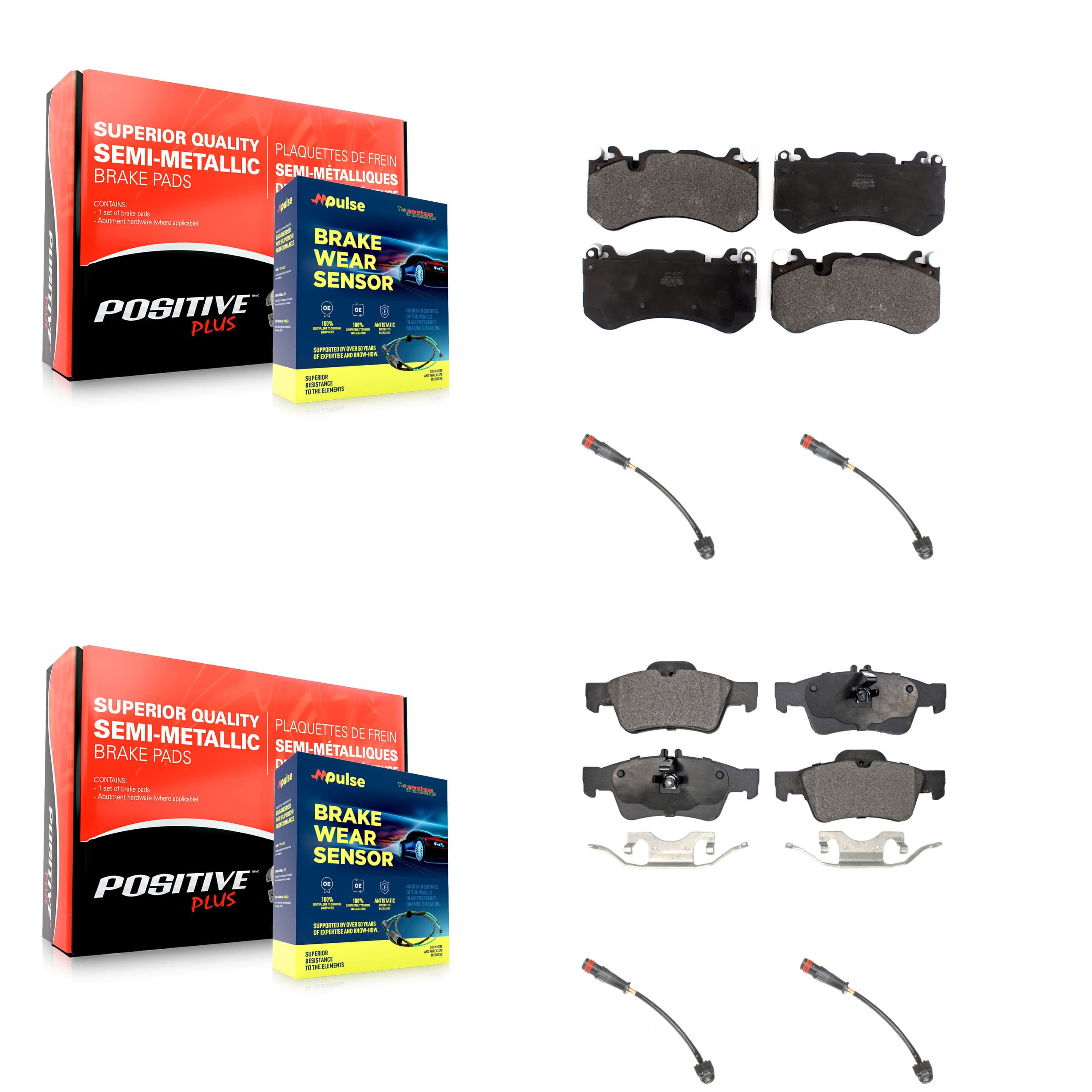 Positive Plus - KPW-100306 - Front and Rear Disc Brake Pad Kits image 1