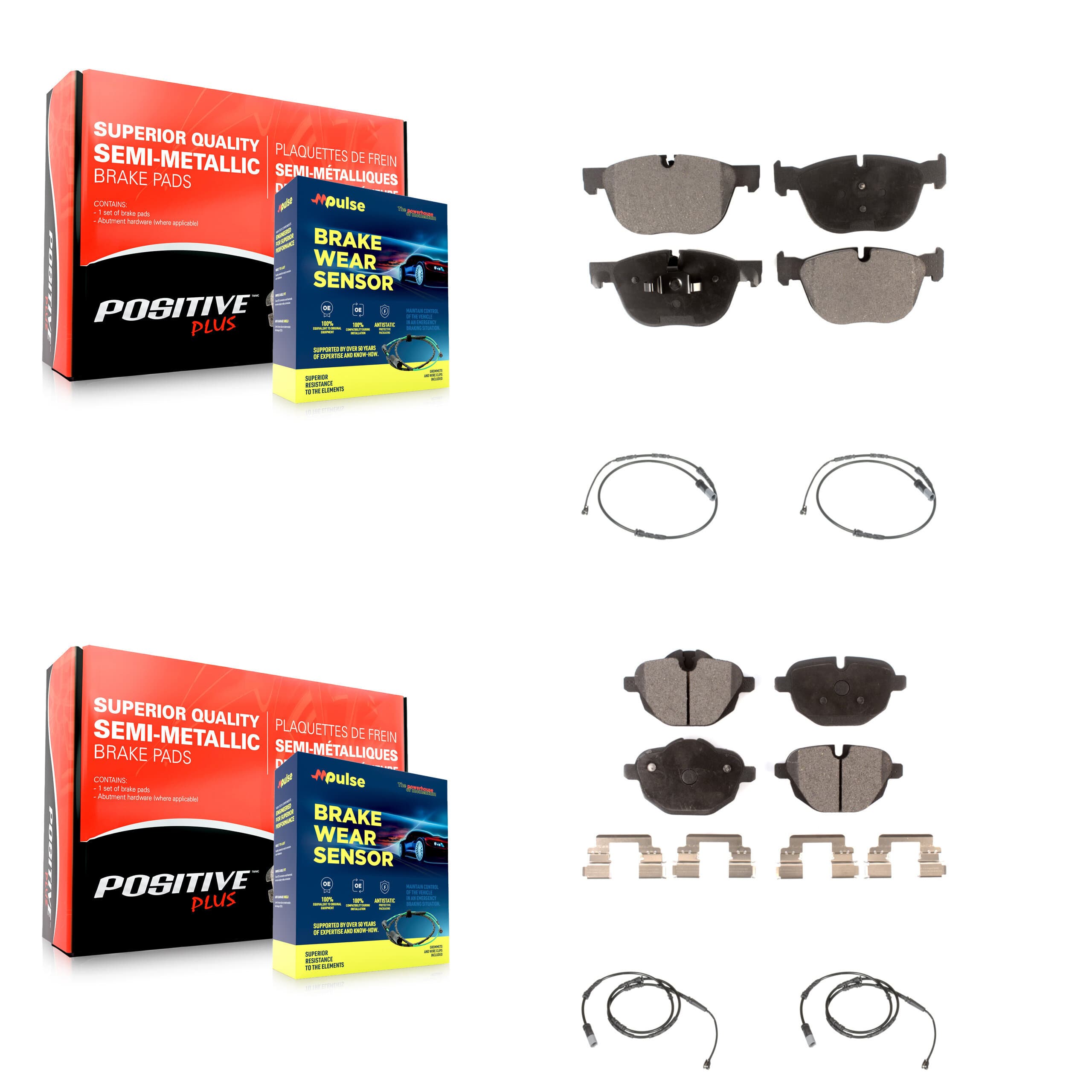 Positive Plus - KPW-100311 - Front and Rear Disc Brake Pad Kits image 1