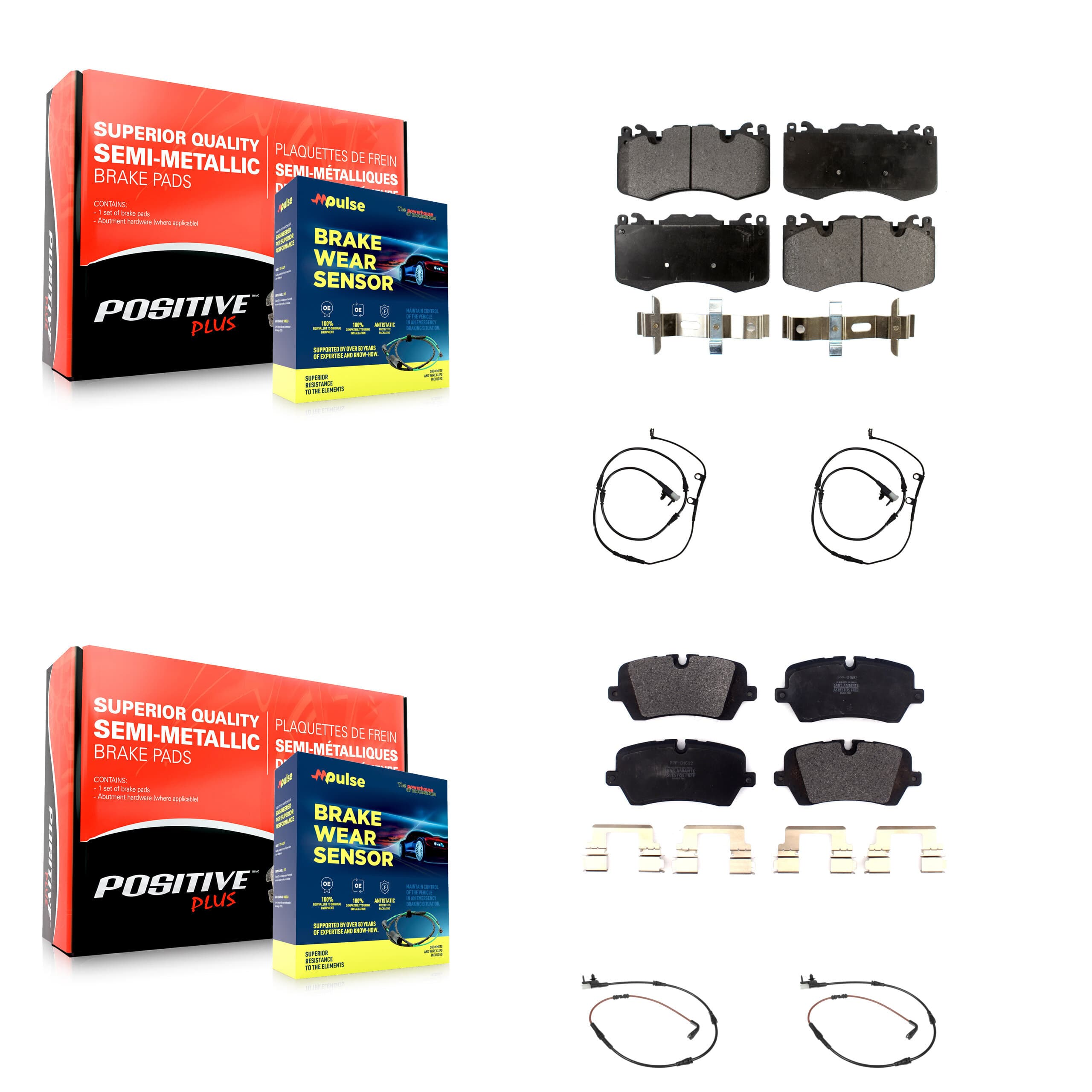 Positive Plus - KPW-100312 - Front and Rear Disc Brake Pad Kits image 1