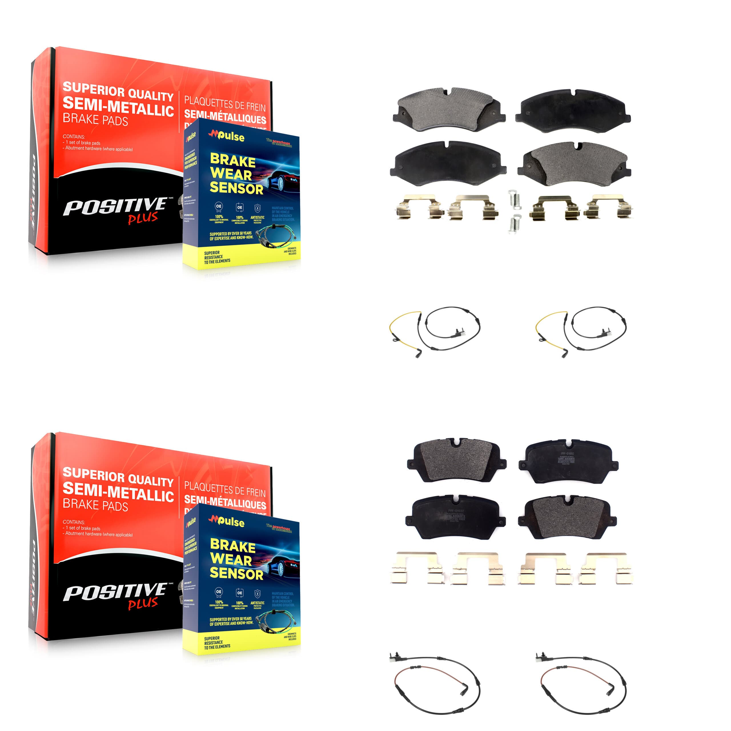 Positive Plus - KPW-100314 - Front and Rear Disc Brake Pad Kits image 1