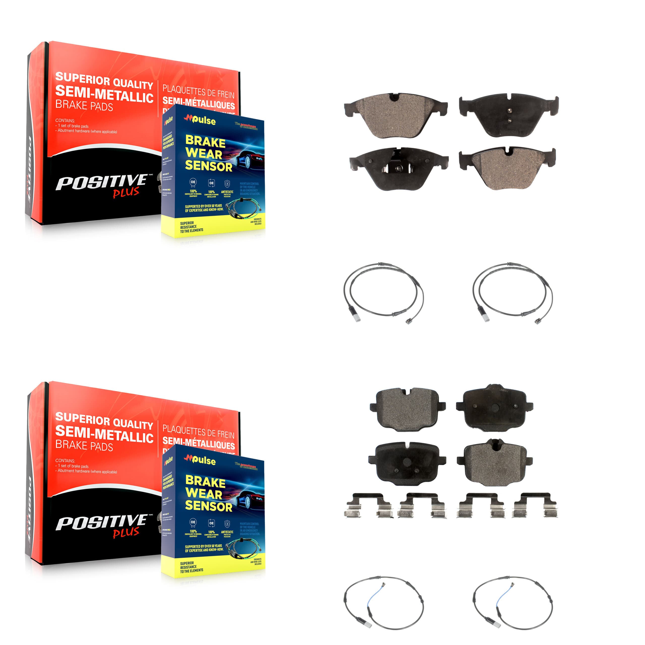 Positive Plus - KPW-100320 - Front and Rear Disc Brake Pad Kits image 1