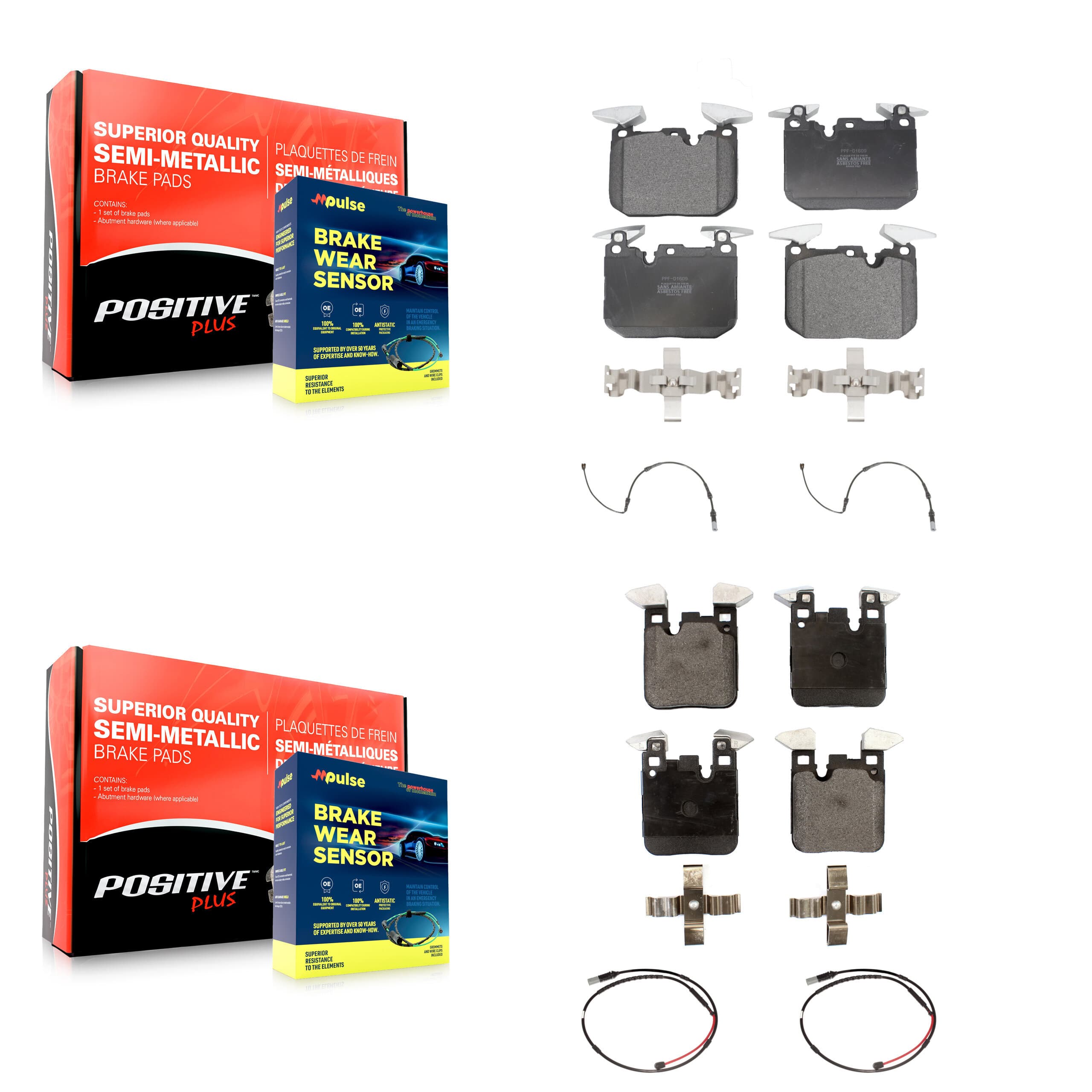 Positive Plus - KPW-100324 - Front and Rear Disc Brake Pad Kits image 1