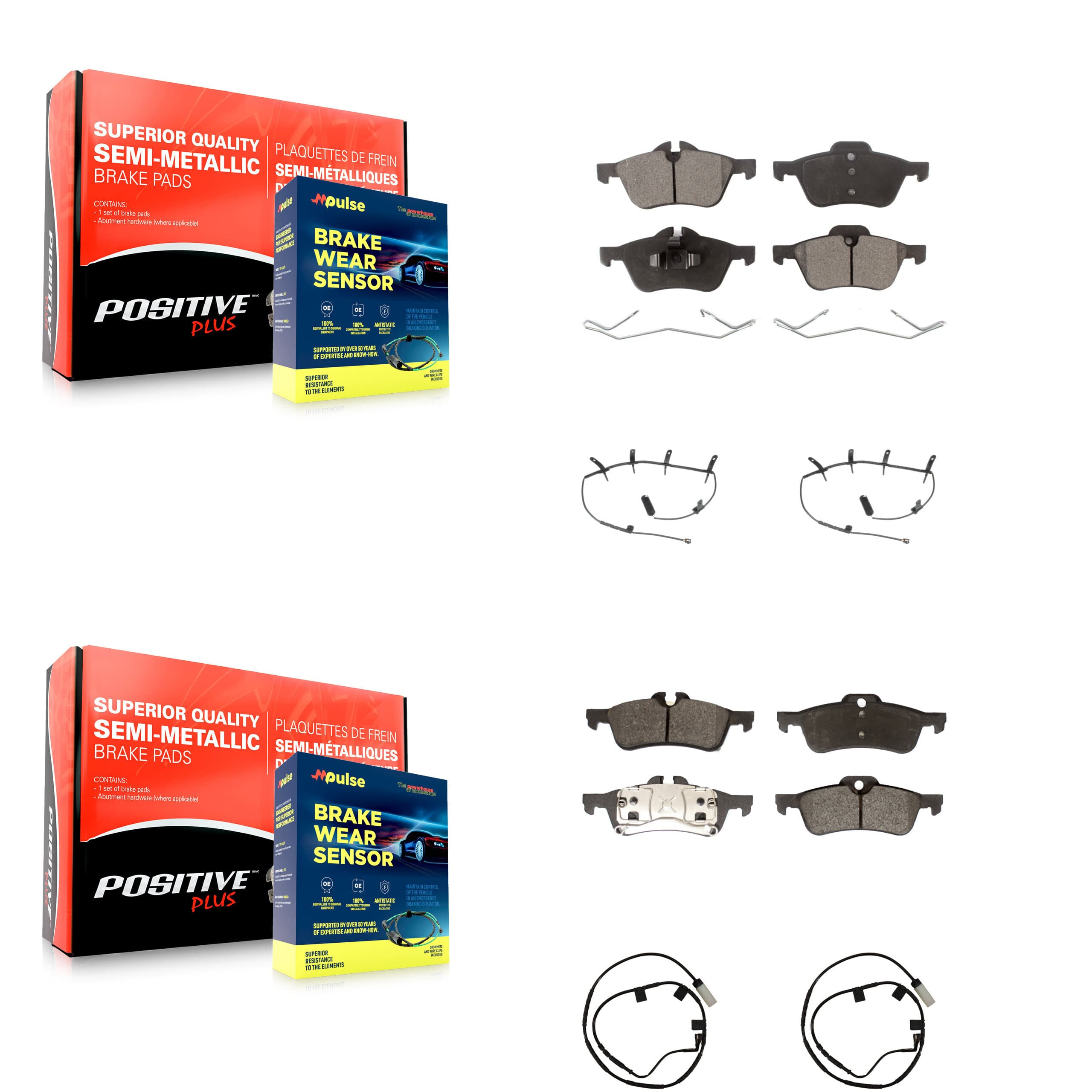 Positive Plus - KPW-100326 - Front and Rear Disc Brake Pad Kits image 1