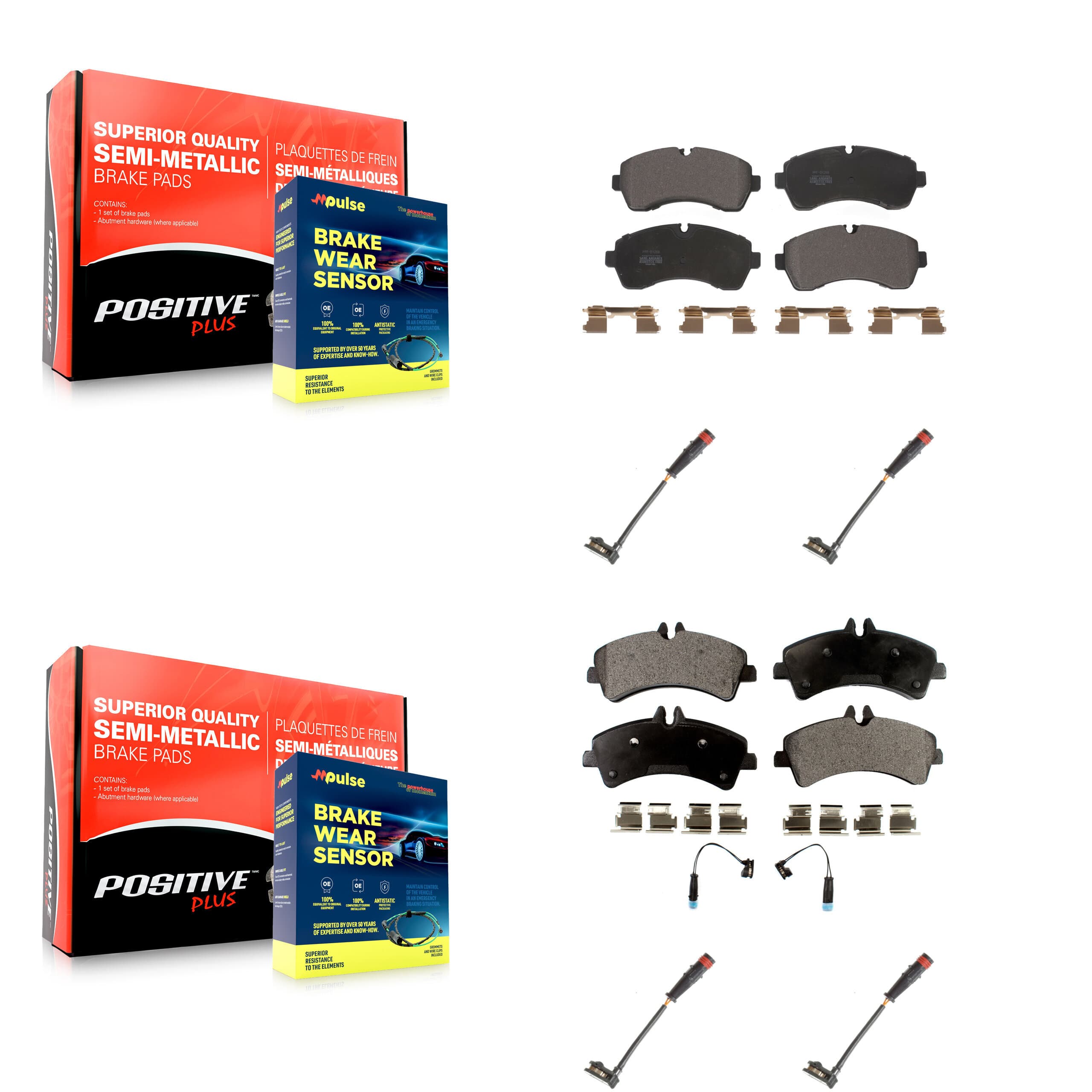 Positive Plus - KPW-100335 - Front and Rear Disc Brake Pad Kits image 1