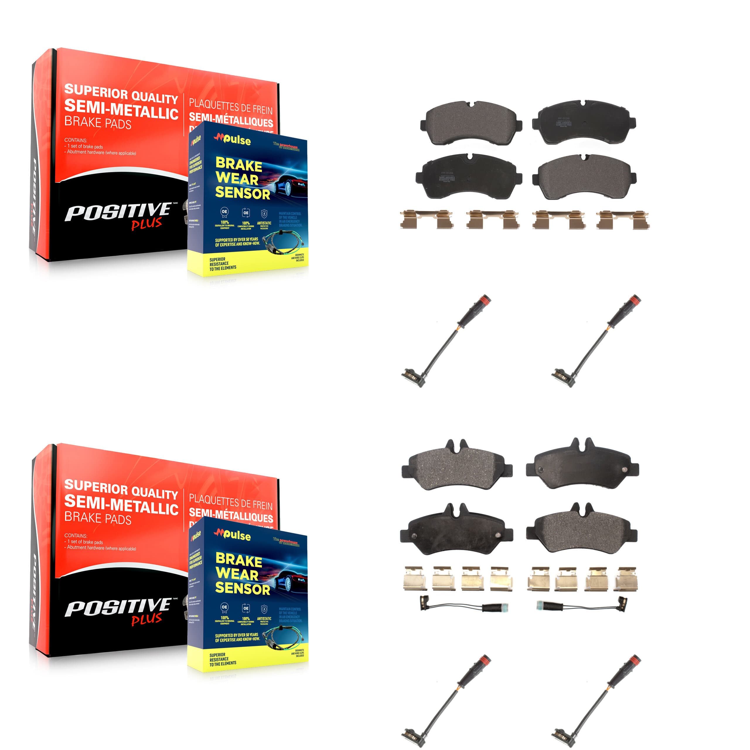 Positive Plus - KPW-100336 - Front and Rear Disc Brake Pad Kits image 1