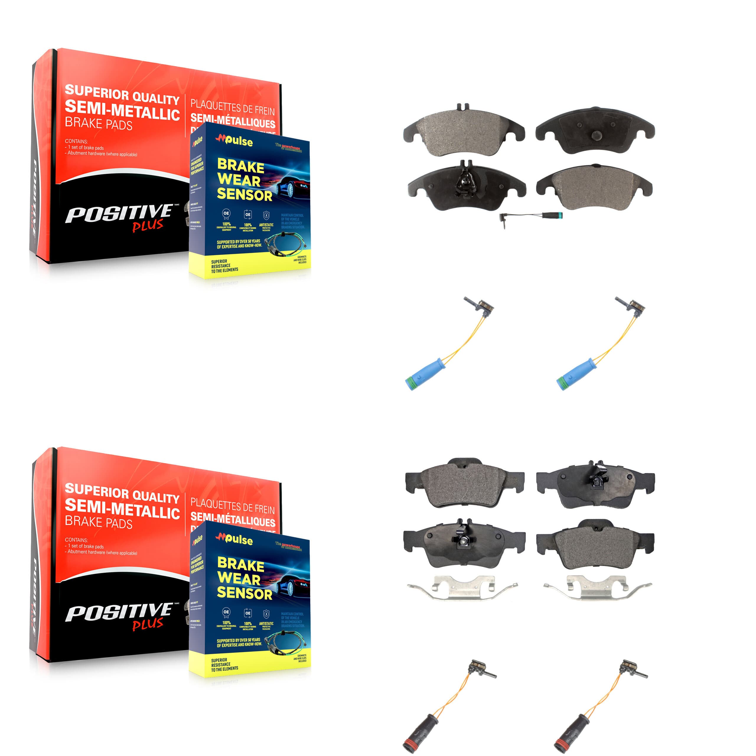 Positive Plus - KPW-100355 - Front and Rear Disc Brake Pad Kits image 1