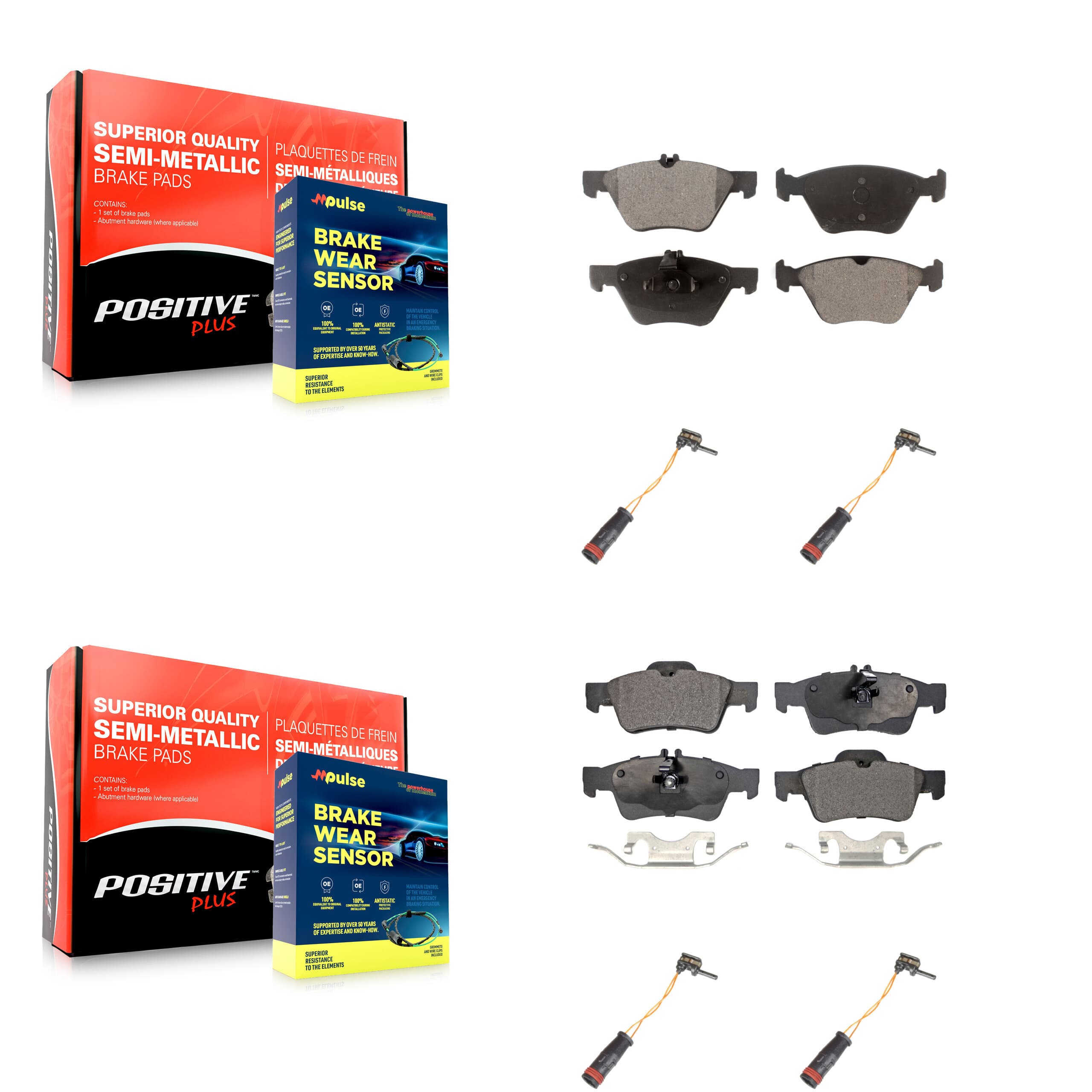Positive Plus - KPW-100363 - Front and Rear Disc Brake Pad Kits image 1