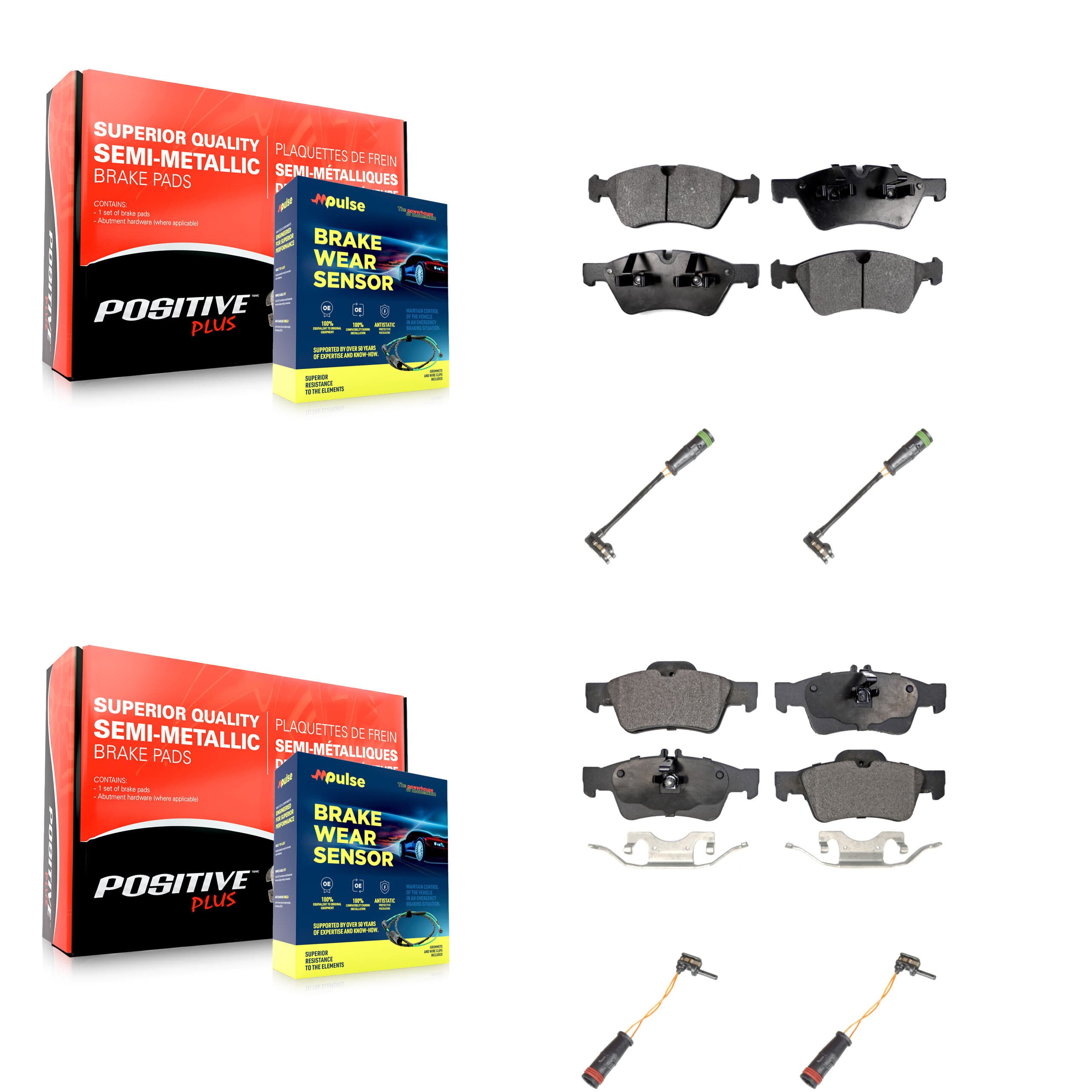 Positive Plus - KPW-100366 - Front and Rear Disc Brake Pad Kits image 1