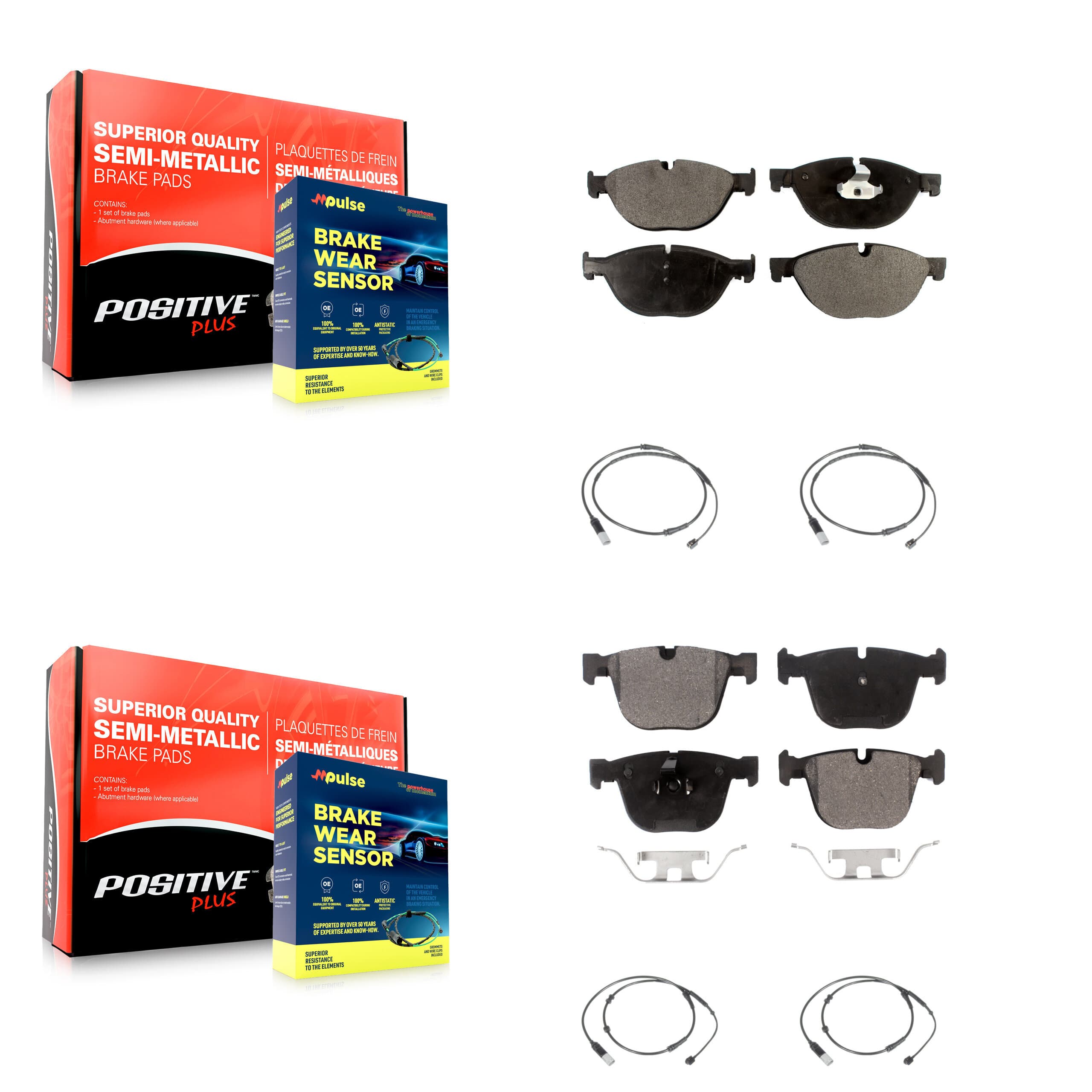 Positive Plus - KPW-100373 - Front and Rear Disc Brake Pad Kits image 1