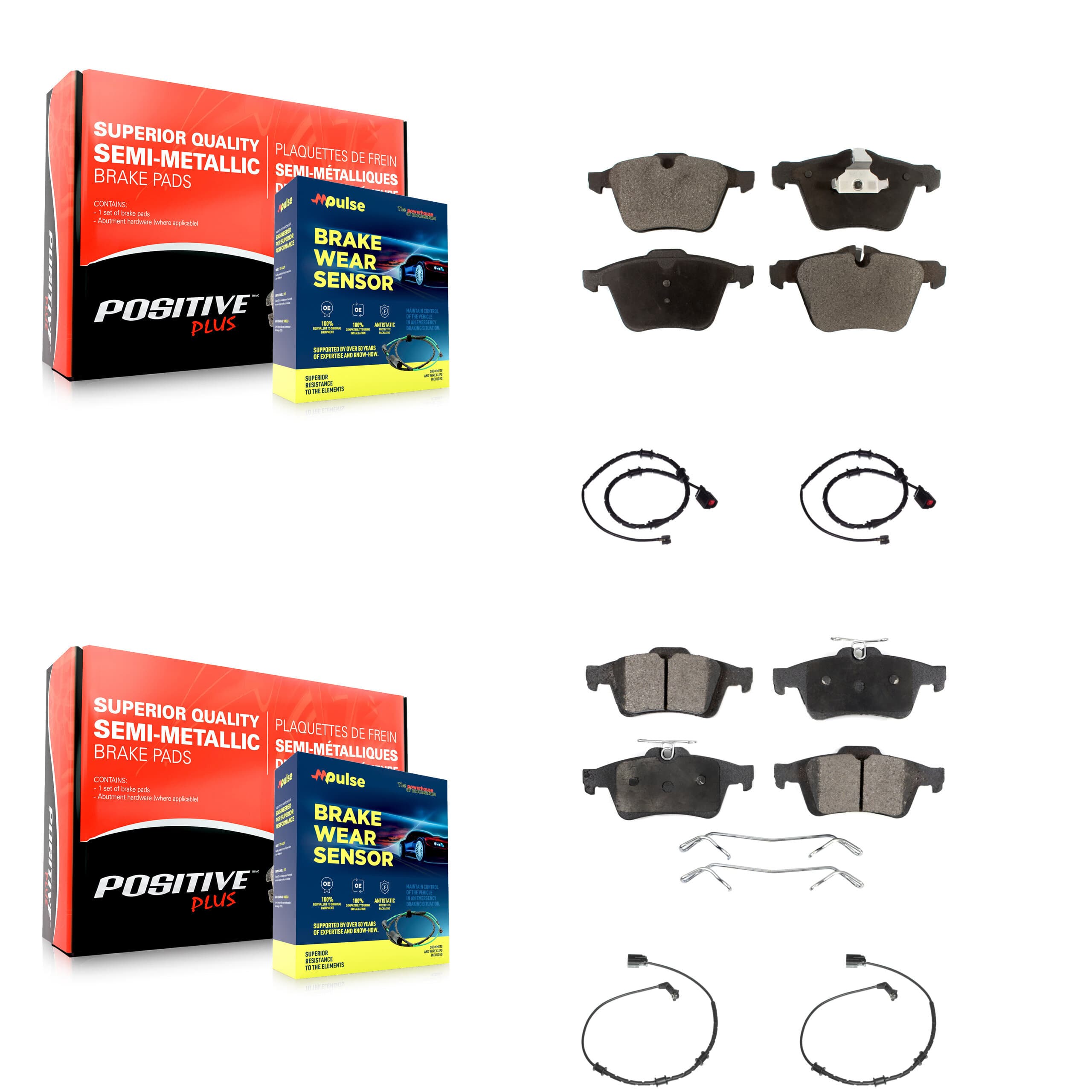 Positive Plus - KPW-100376 - Front and Rear Disc Brake Pad Kits image 1
