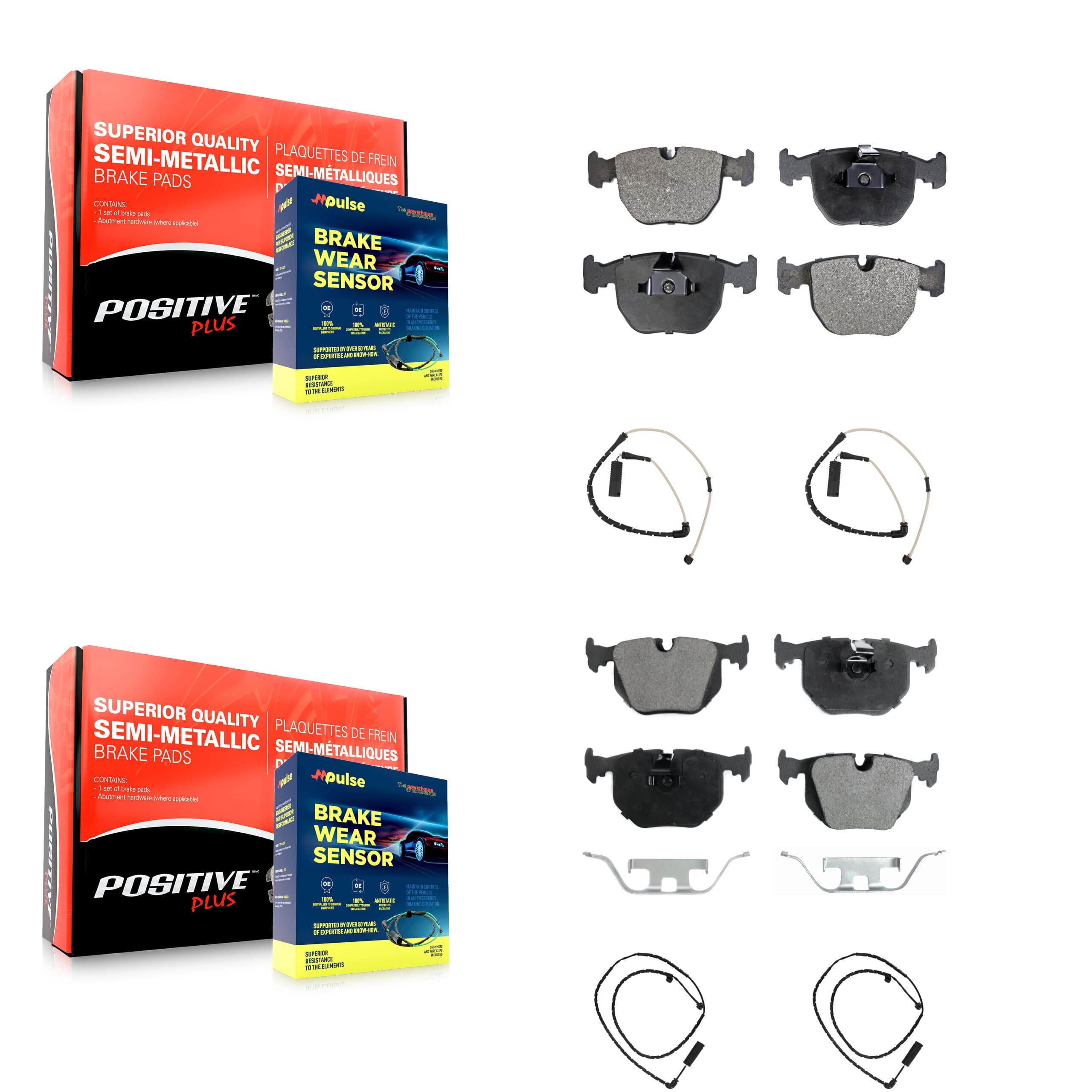 Positive Plus - KPW-100396 - Front and Rear Disc Brake Pad Kits image 1