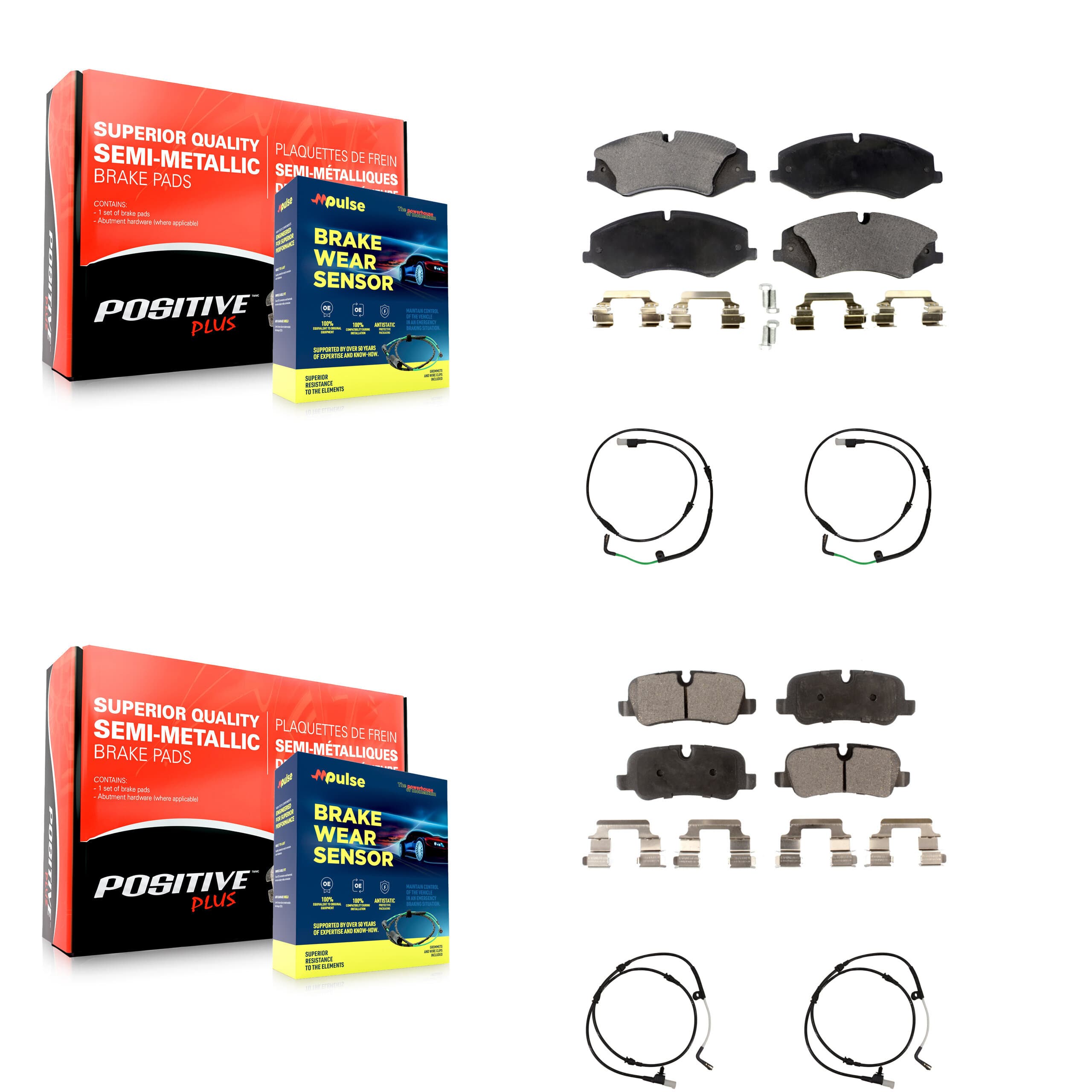 Positive Plus - KPW-100425 - Front and Rear Disc Brake Pad Kits image 1