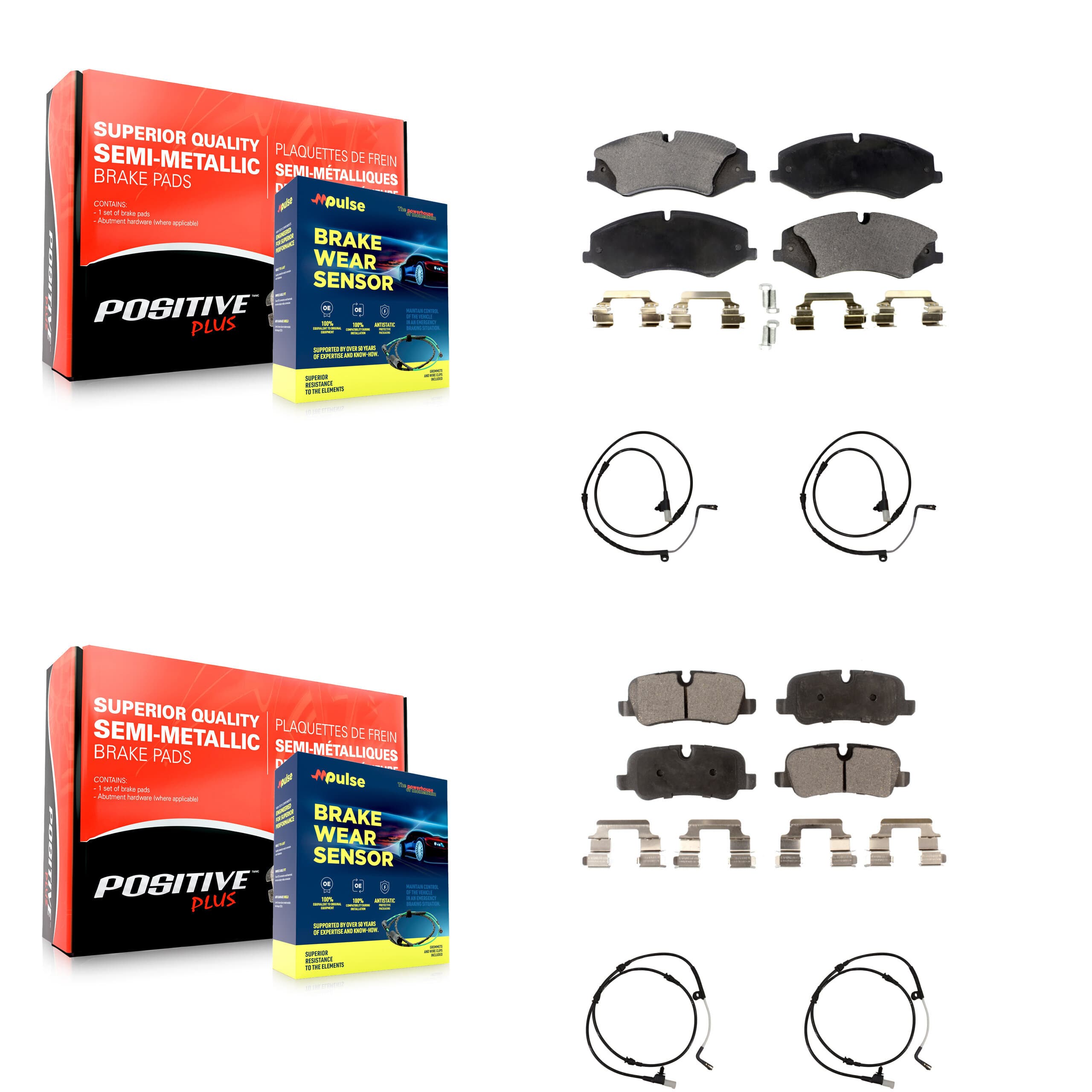 Positive Plus - KPW-100426 - Front and Rear Disc Brake Pad Kits image 1
