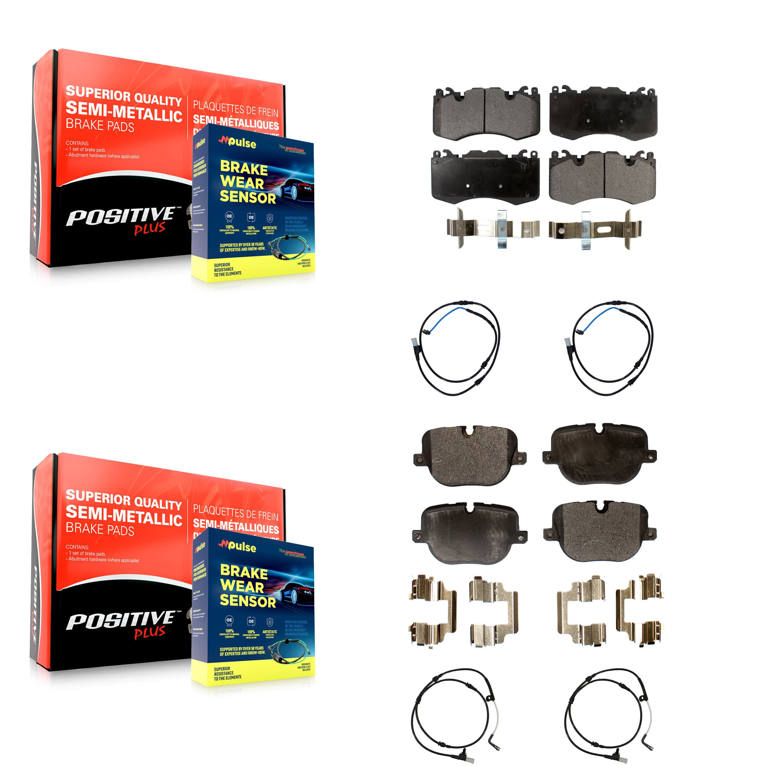 Positive Plus - KPW-100427 - Front and Rear Disc Brake Pad Kits image 1