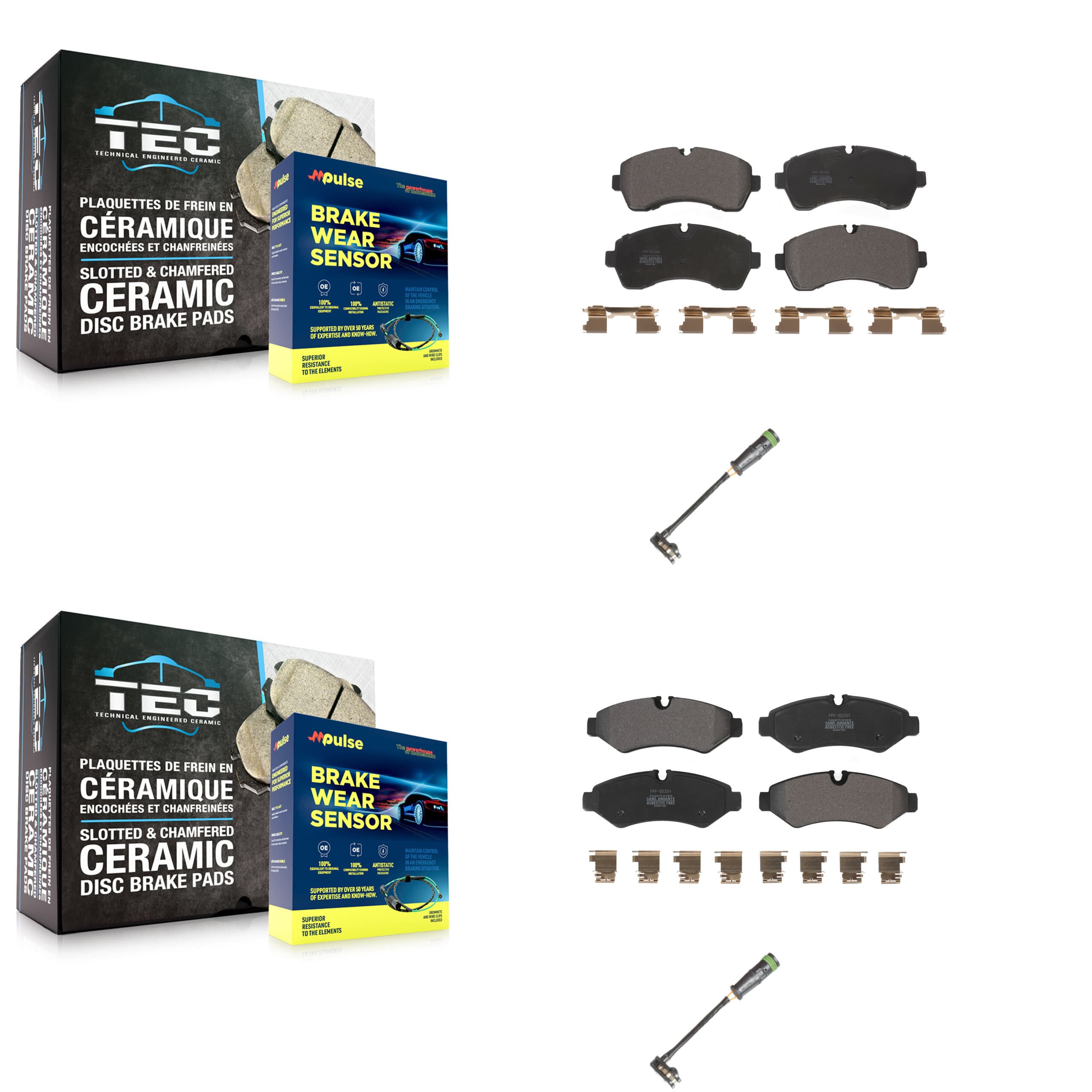 Positive Plus - KPW-101236 - Front and Rear Disc Brake Pad Kits image 1