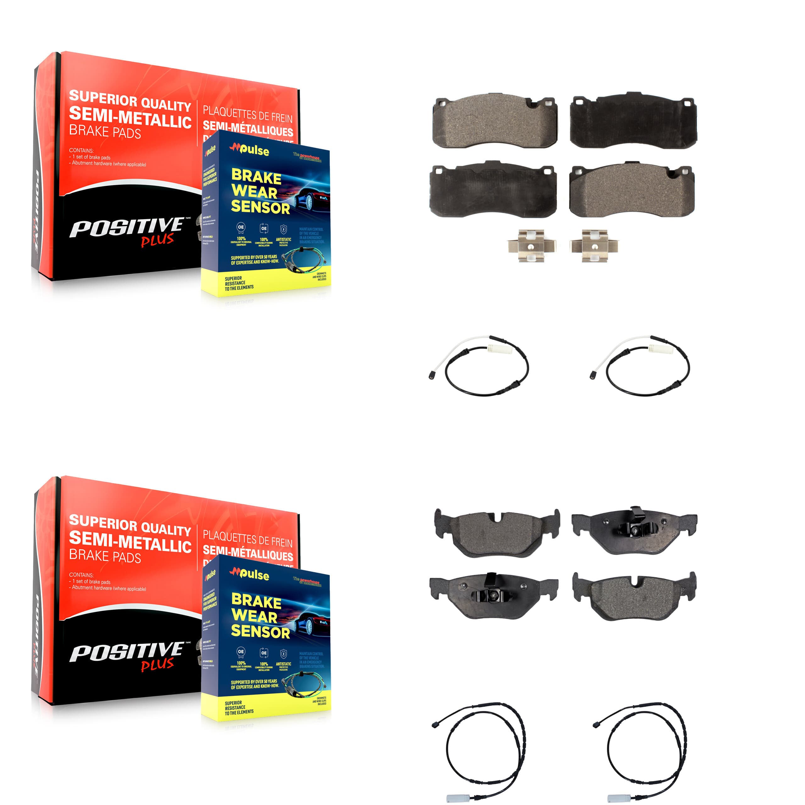 Positive Plus - KPW-101258 - Front and Rear Disc Brake Pad Kits image 1
