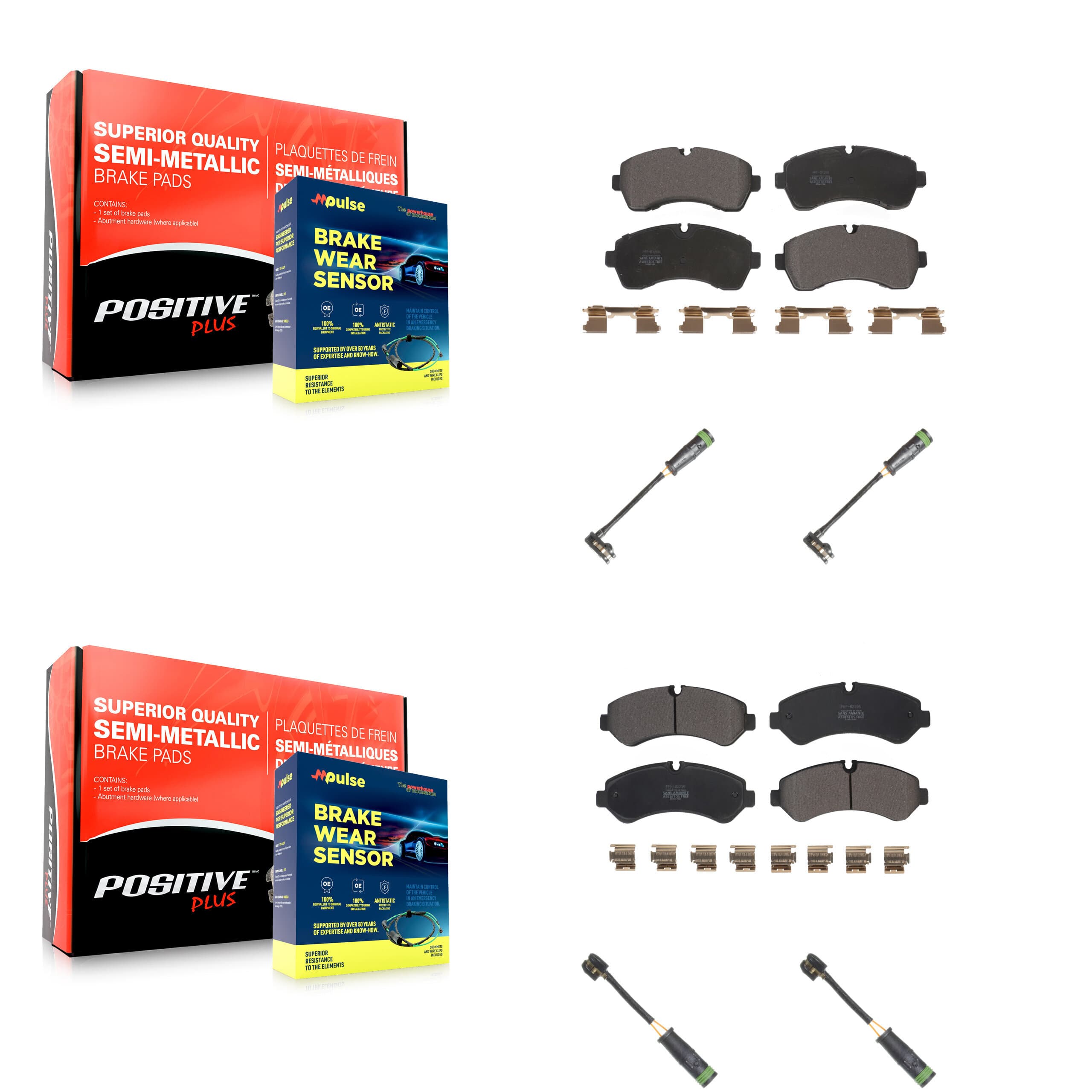 Positive Plus - KPW-101264 - Front and Rear Disc Brake Pad Kits image 1