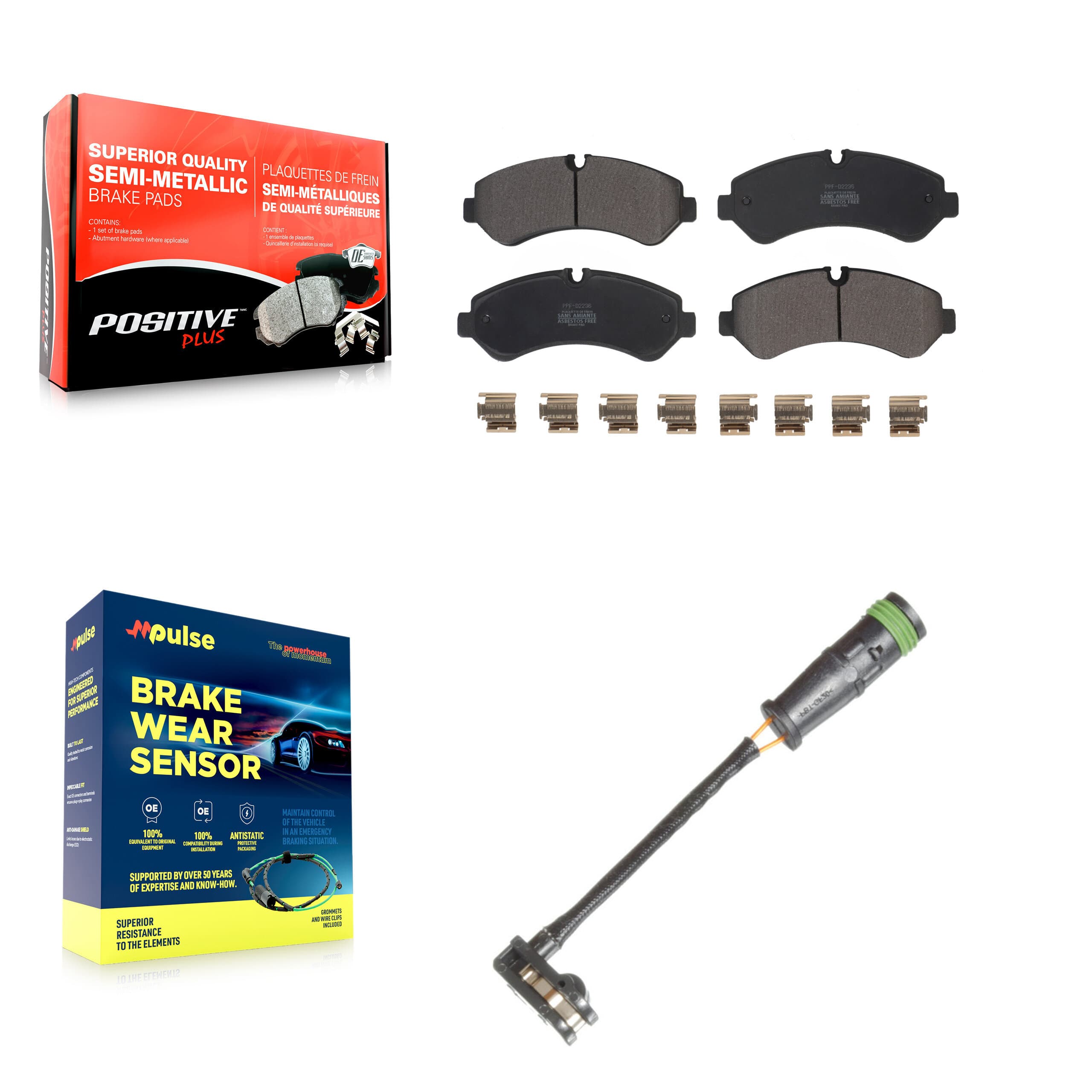 Positive Plus - KPW-101333 - Rear Disc Brake Pad Kits image 1