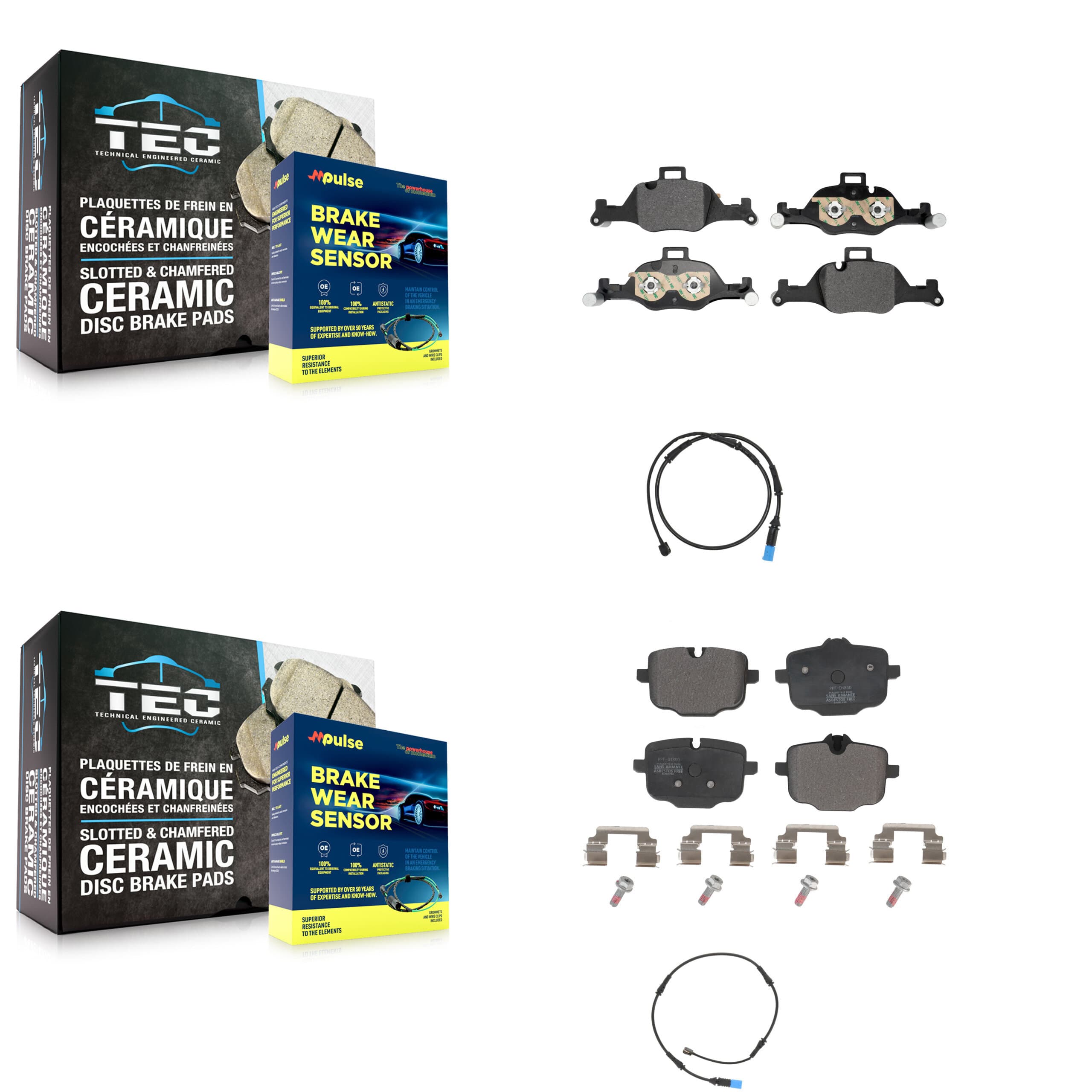 Positive Plus - KPW-101458 - Front and Rear Disc Brake Pad Kits image 1