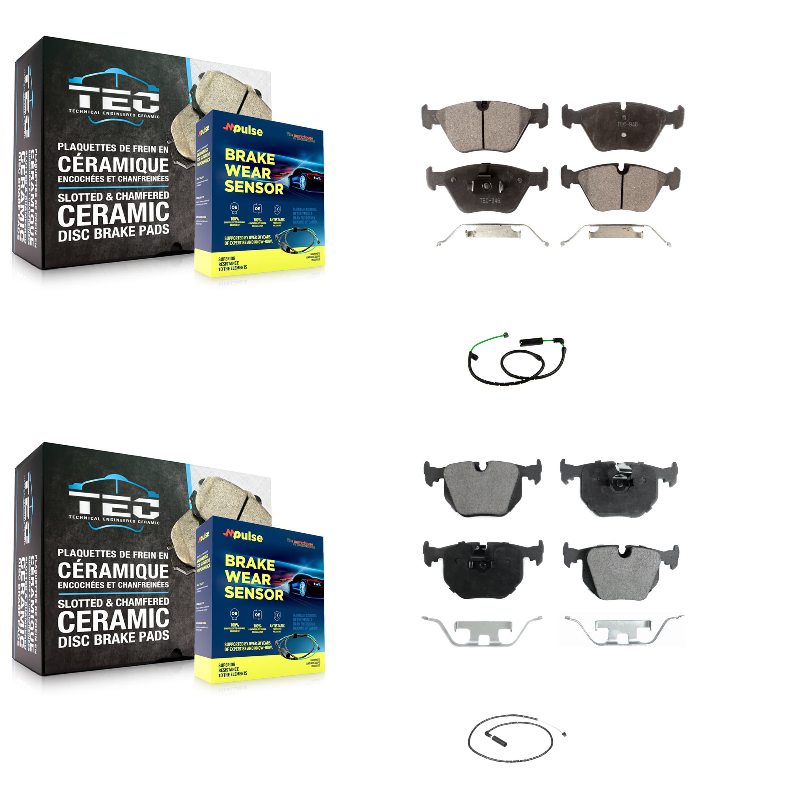Positive Plus - KPW-101476 - Front and Rear Disc Brake Pad Kits image 1