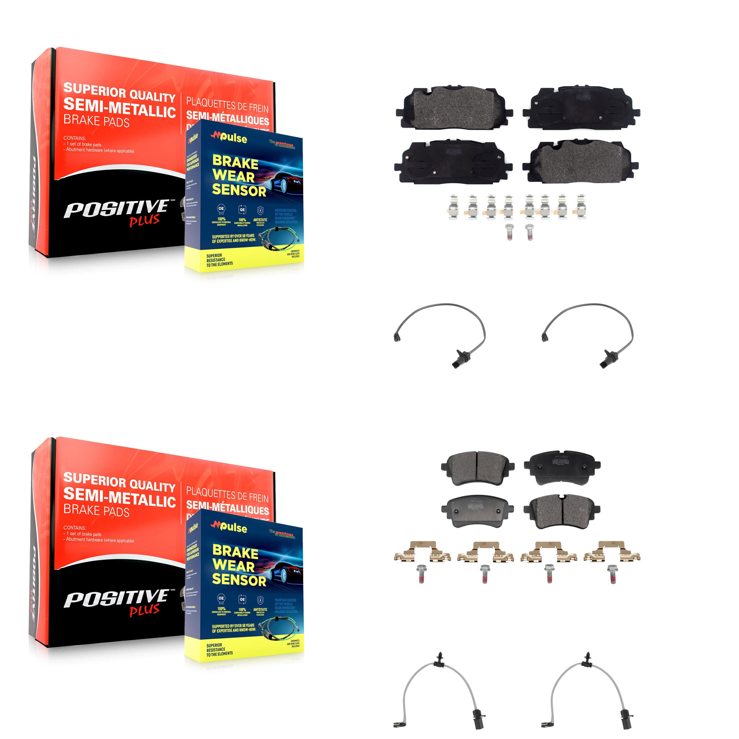 Positive Plus - KPW-101497 - Front and Rear Disc Brake Pad Kits image 1