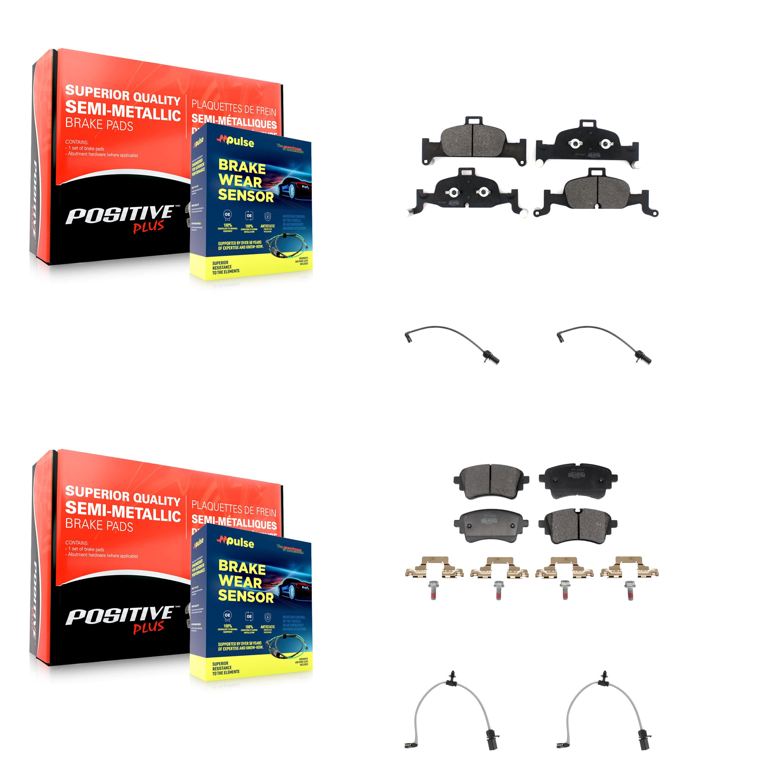 Positive Plus - KPW-101498 - Front and Rear Disc Brake Pad Kits image 1