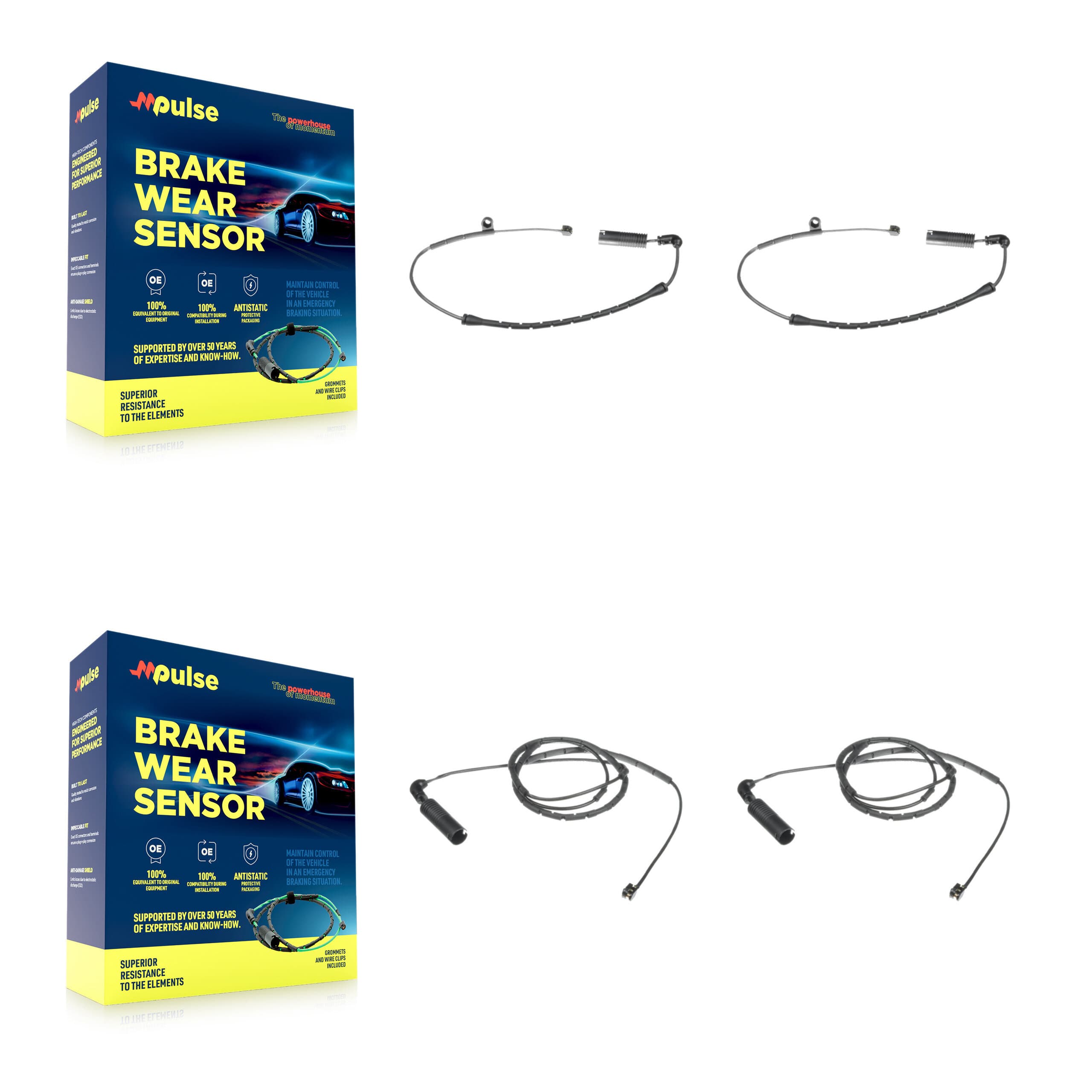 Mpulse - KSE-100158 - Front and Rear Disc Brake Pad Wear Sensor Kits image 1