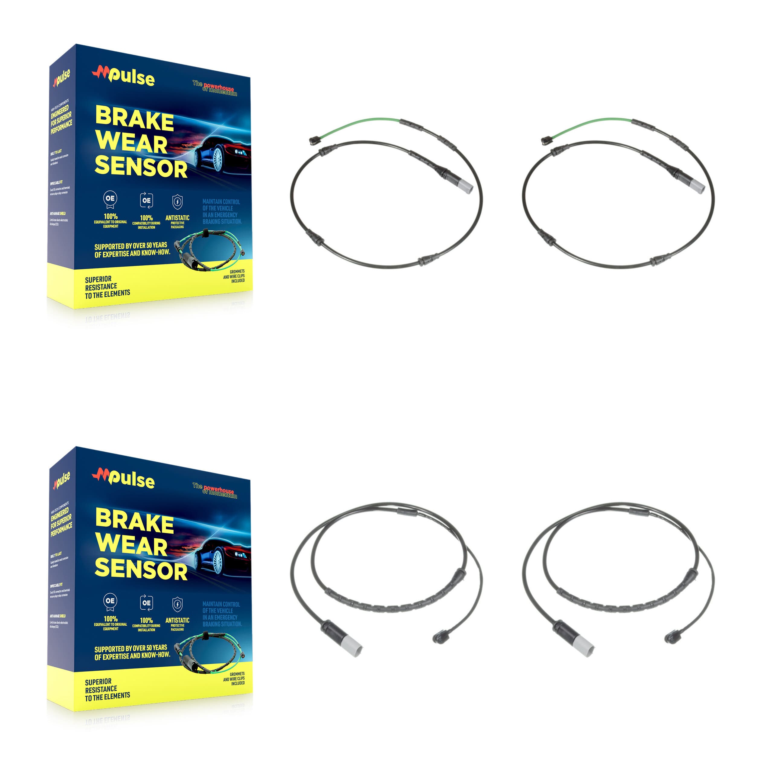 Mpulse - KSE-100190 - Front and Rear Disc Brake Pad Wear Sensor Kits image 1