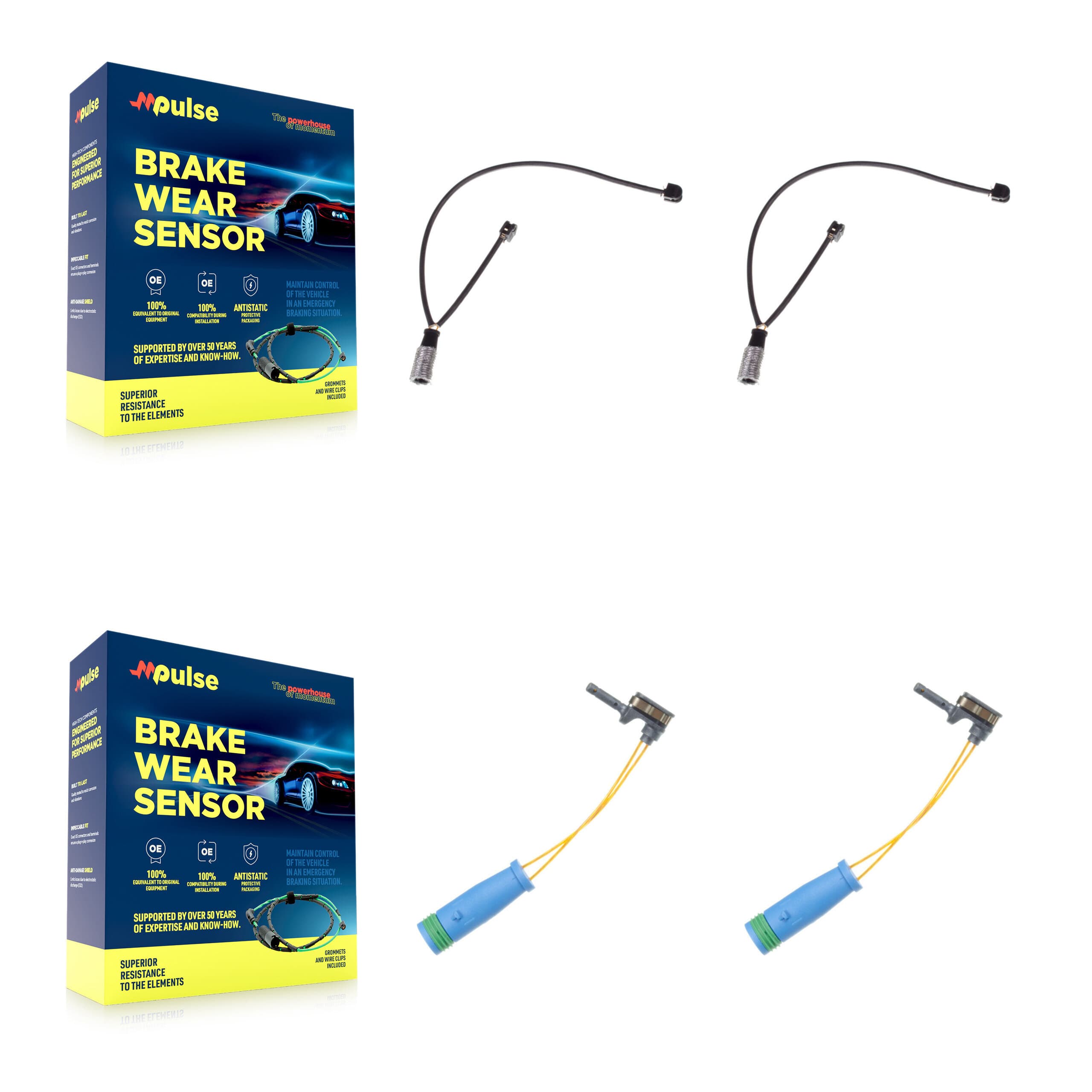 Mpulse - KSE-100200 - Front and Rear Disc Brake Pad Wear Sensor Kits image 1