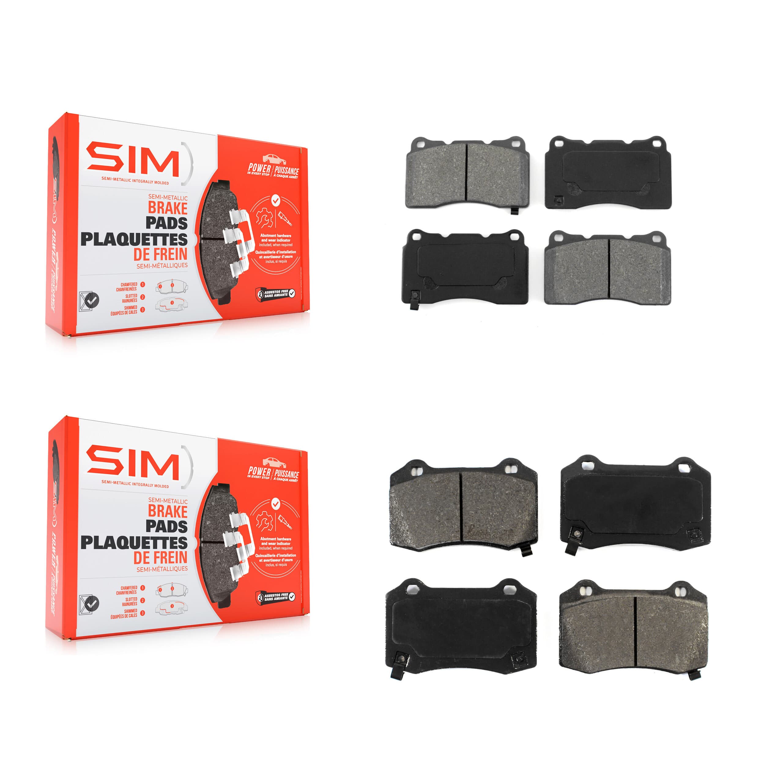SIM - KSM-100002 - Front and Rear Disc Brake Pad Kits image 1