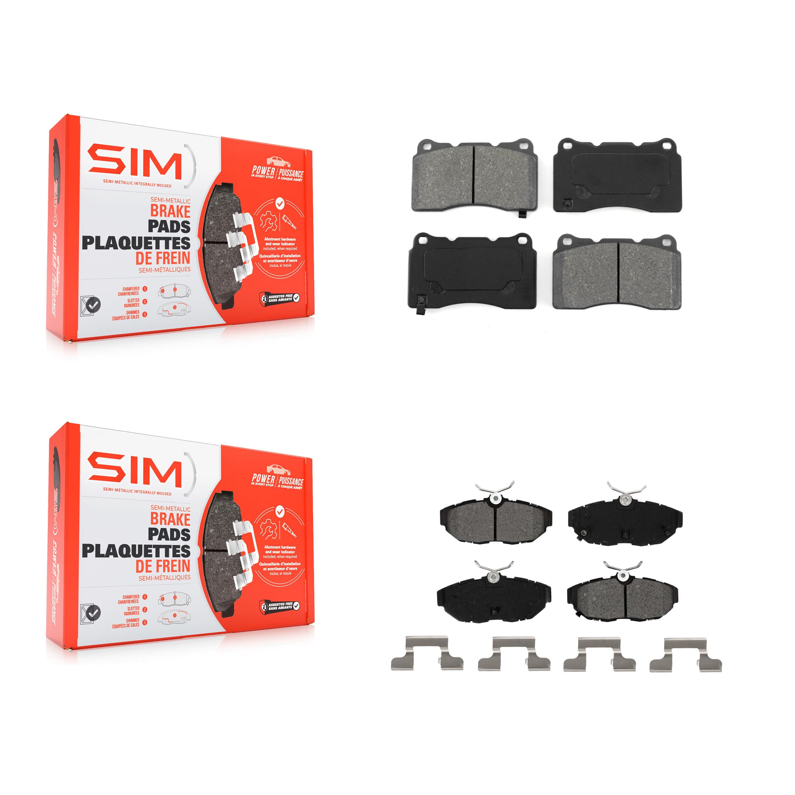 SIM - KSM-100008 - Front and Rear Disc Brake Pad Kits image 1