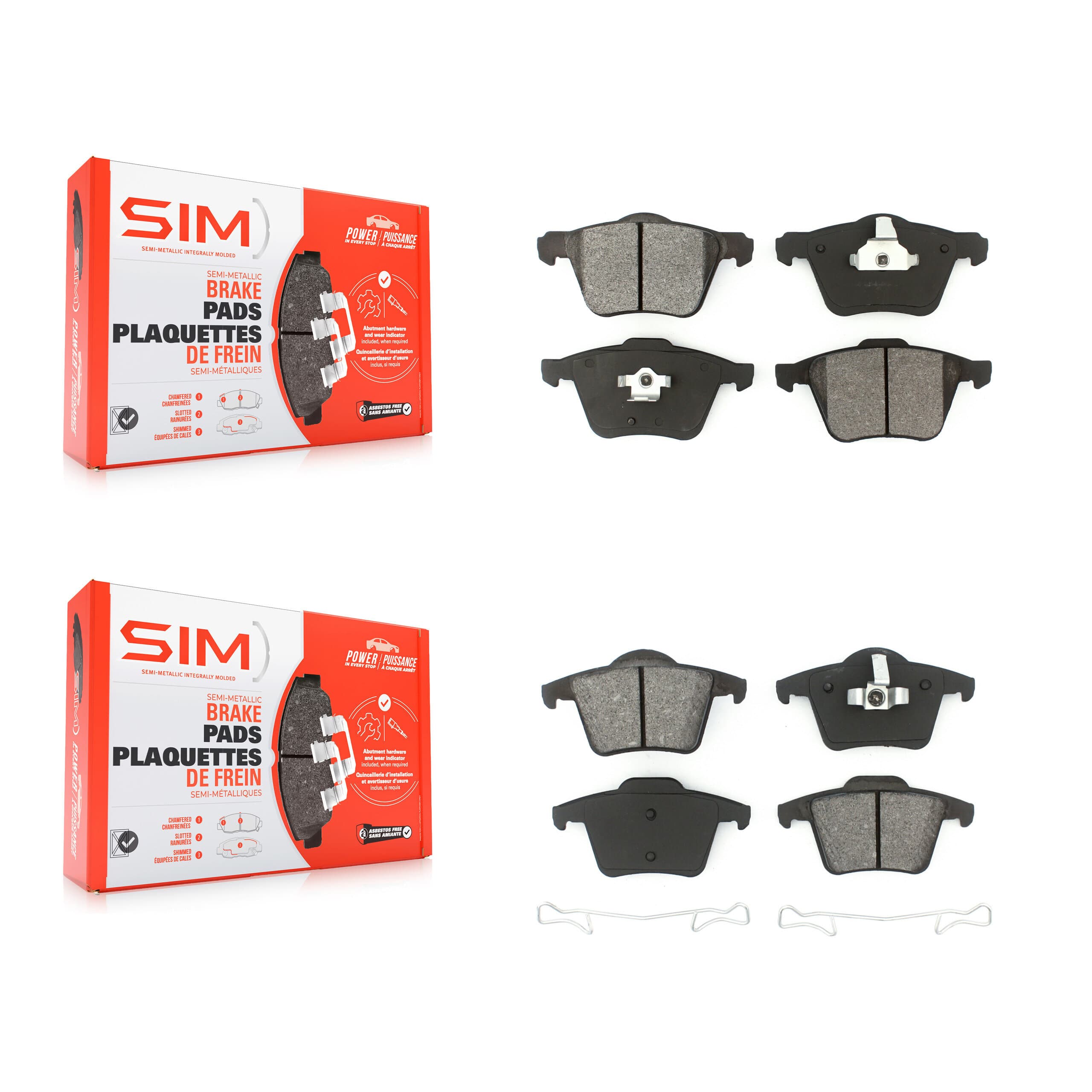 SIM - KSM-100009 - Front and Rear Disc Brake Pad Kits image 1