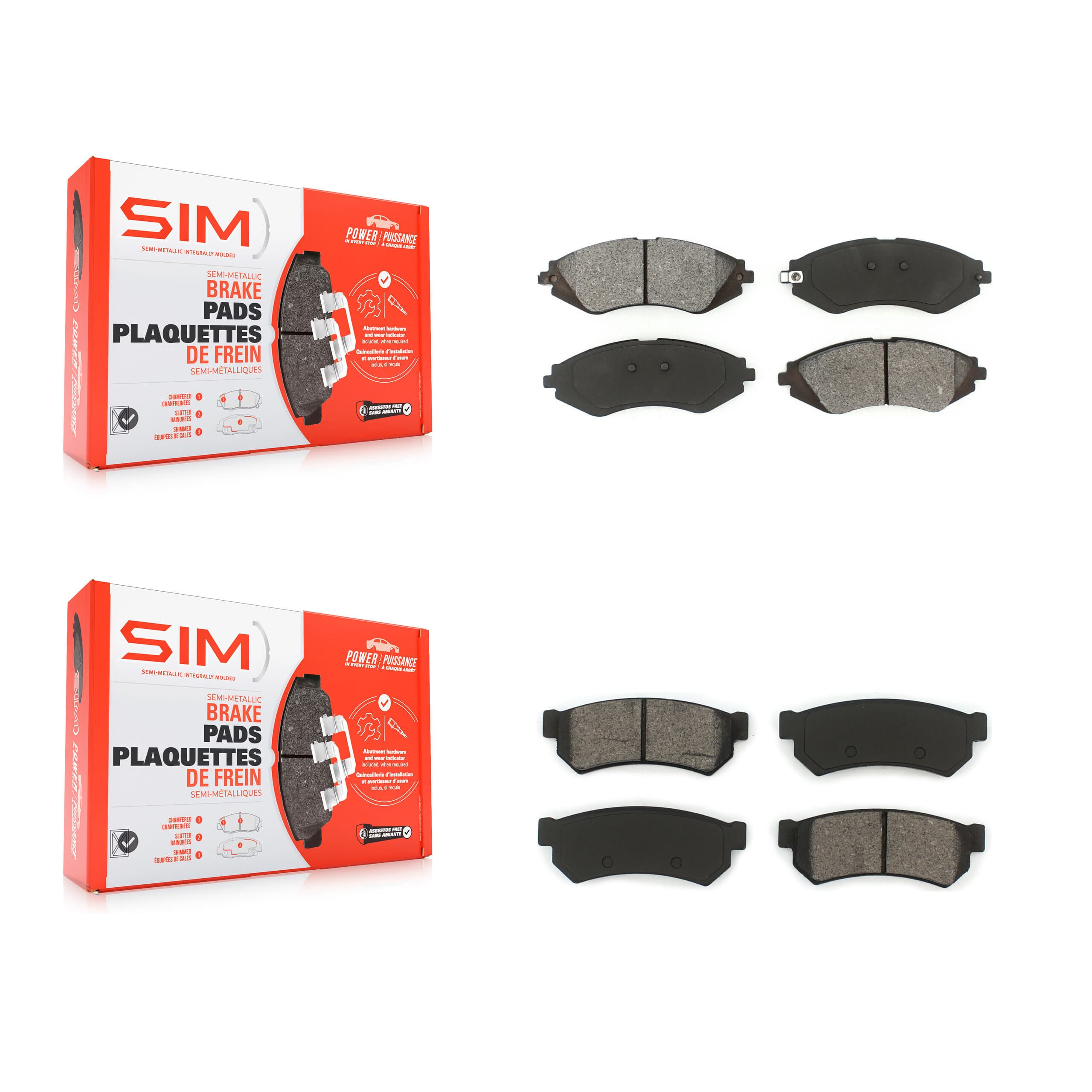 SIM - KSM-100022 - Front and Rear Disc Brake Pad Kits image 1