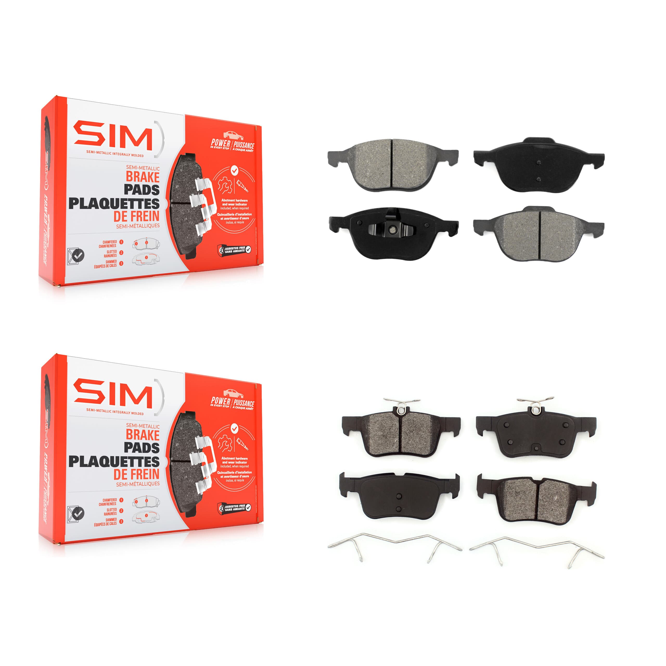SIM - KSM-100024 - Front and Rear Disc Brake Pad Kits image 1