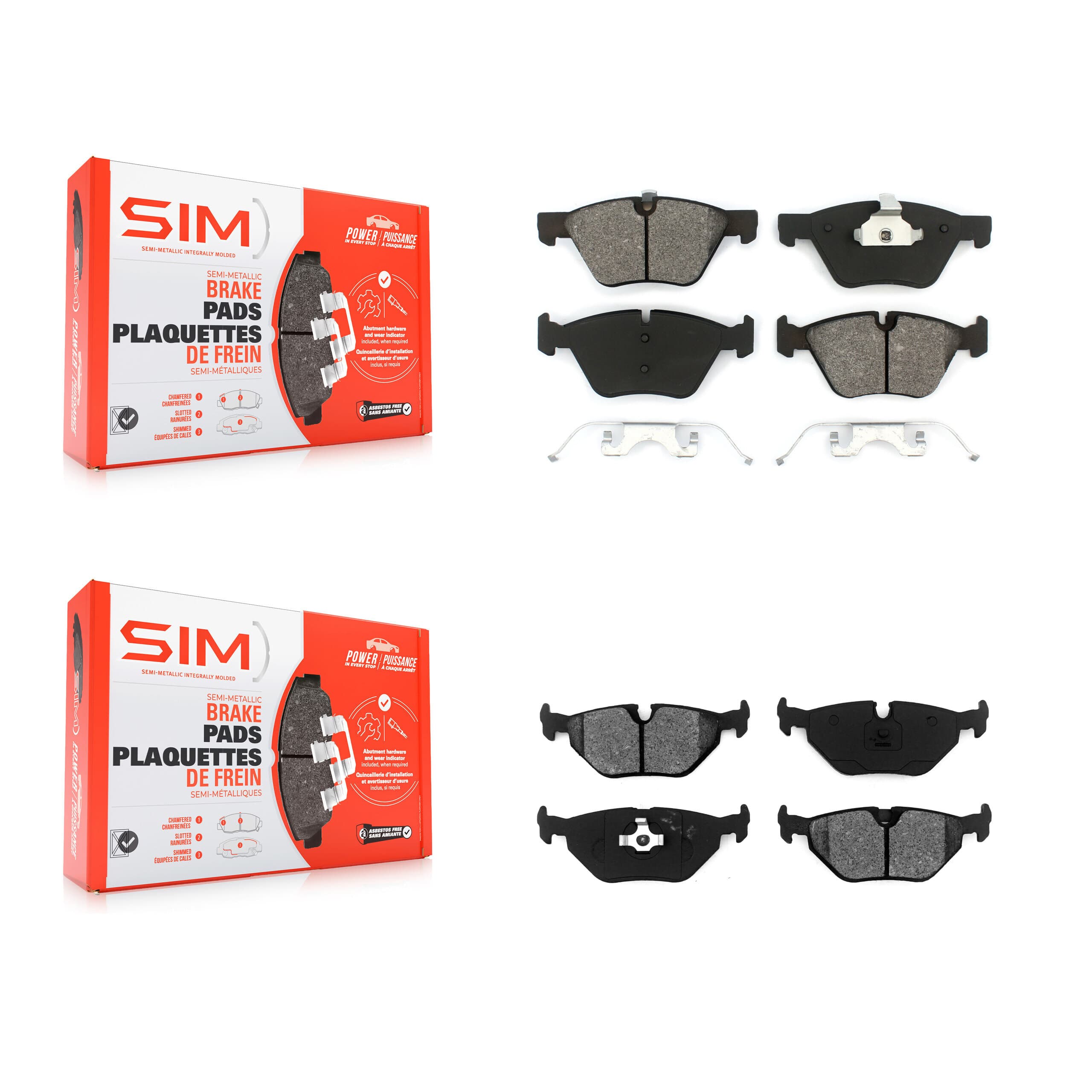 SIM - KSM-100034 - Front and Rear Disc Brake Pad Kits image 1