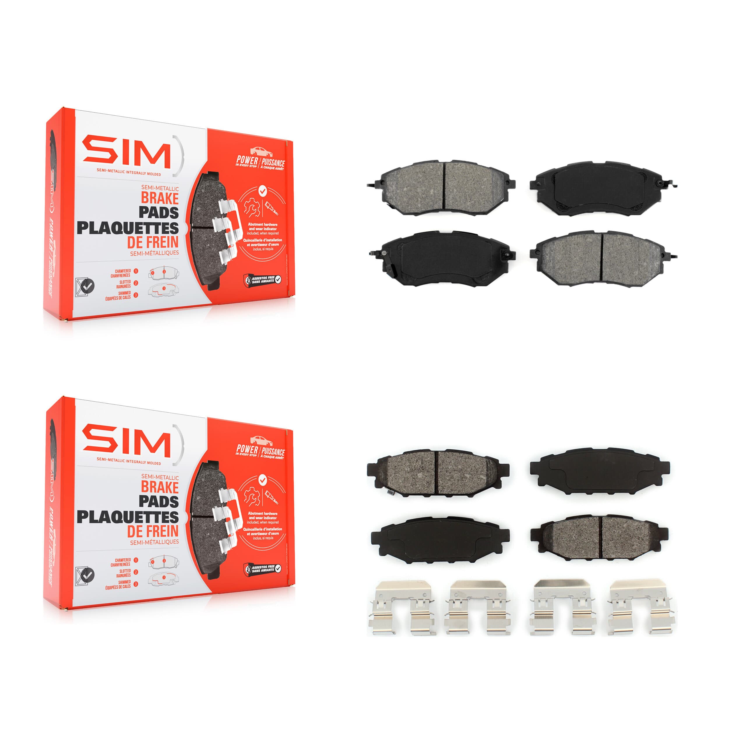 SIM - KSM-100043 - Front and Rear Disc Brake Pad Kits image 1