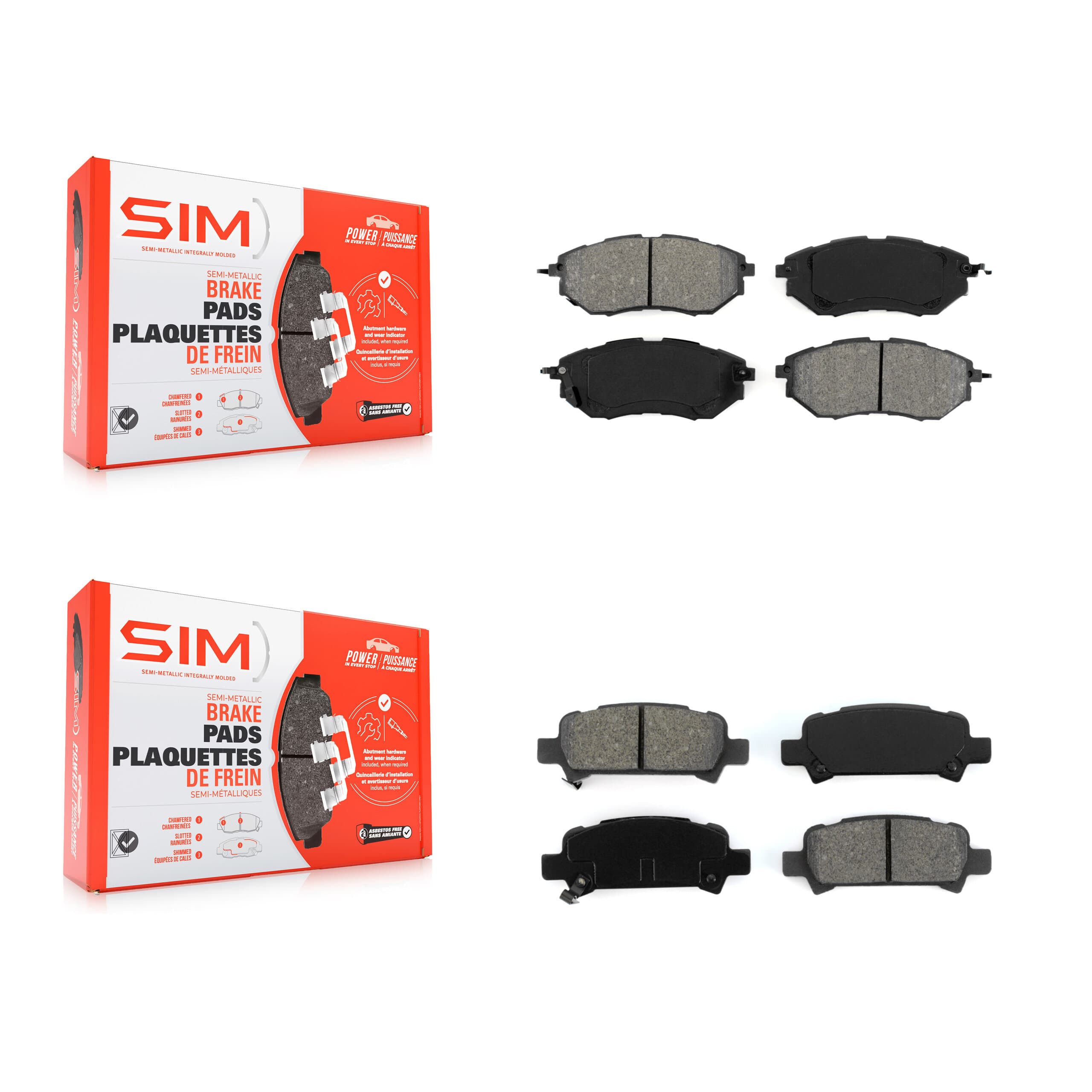 SIM - KSM-100045 - Front and Rear Disc Brake Pad Kits image 1