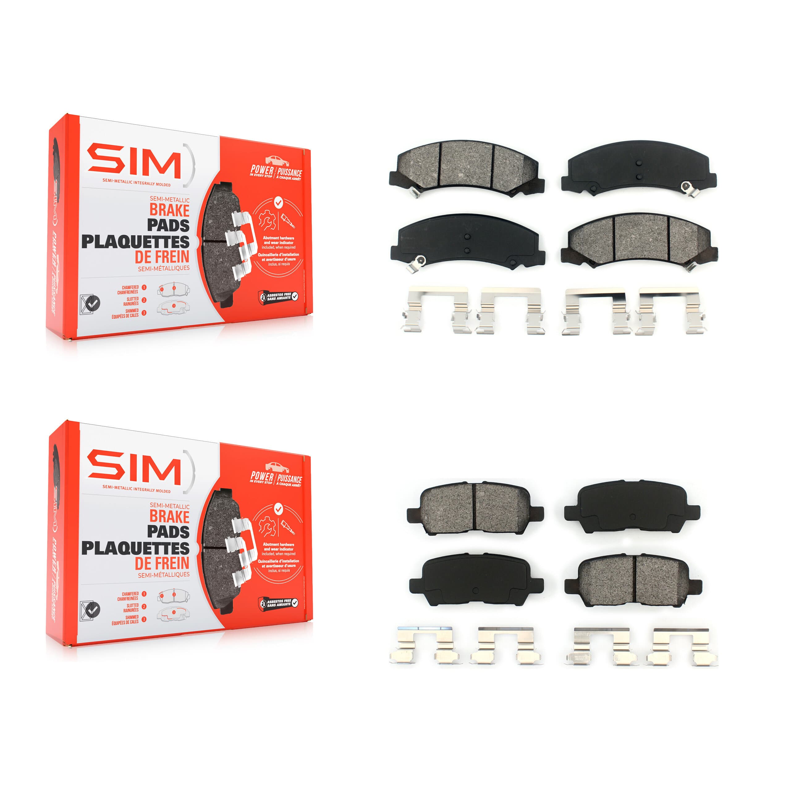 SIM - KSM-100070 - Front and Rear Disc Brake Pad Kits image 1