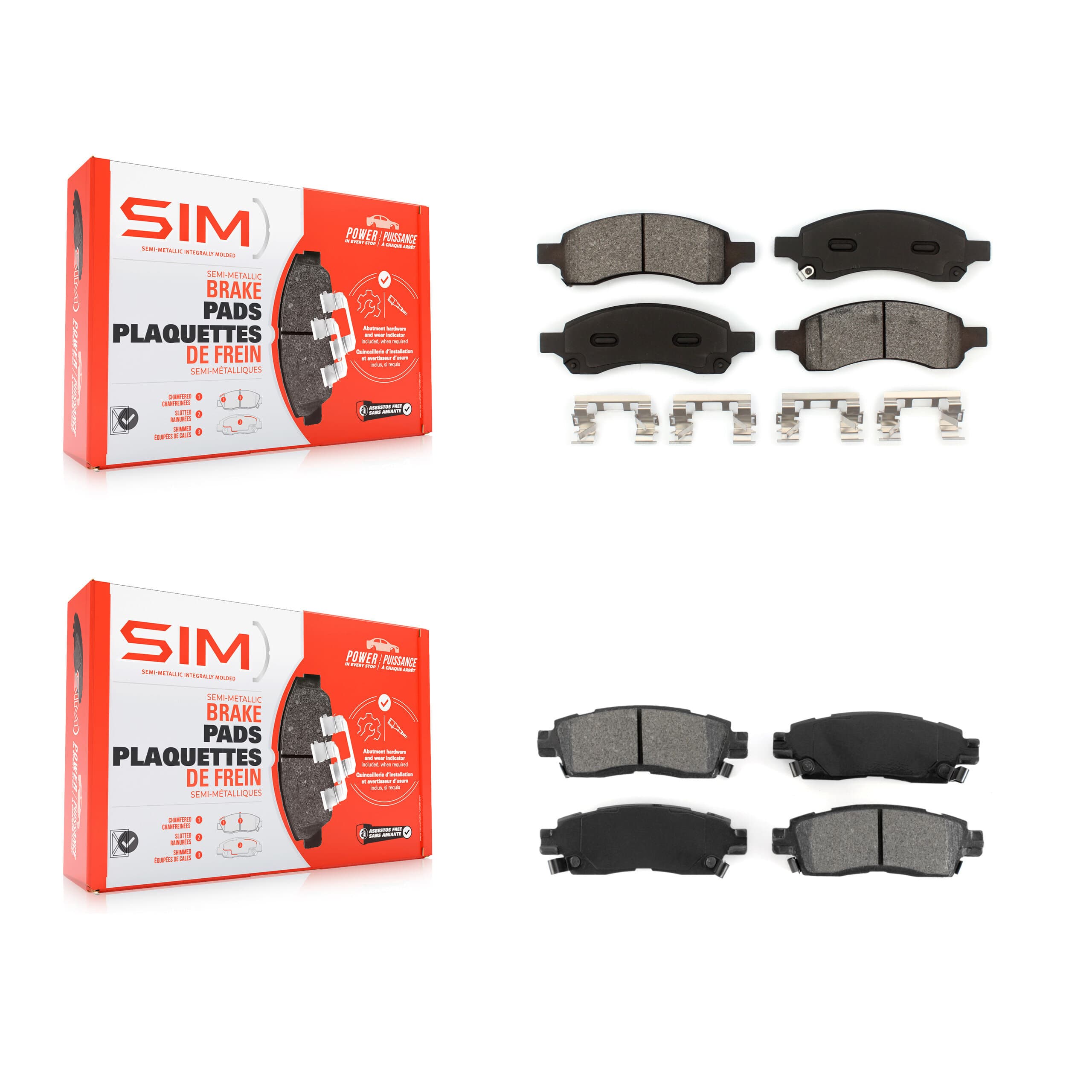SIM - KSM-100073 - Front and Rear Disc Brake Pad Kits image 1
