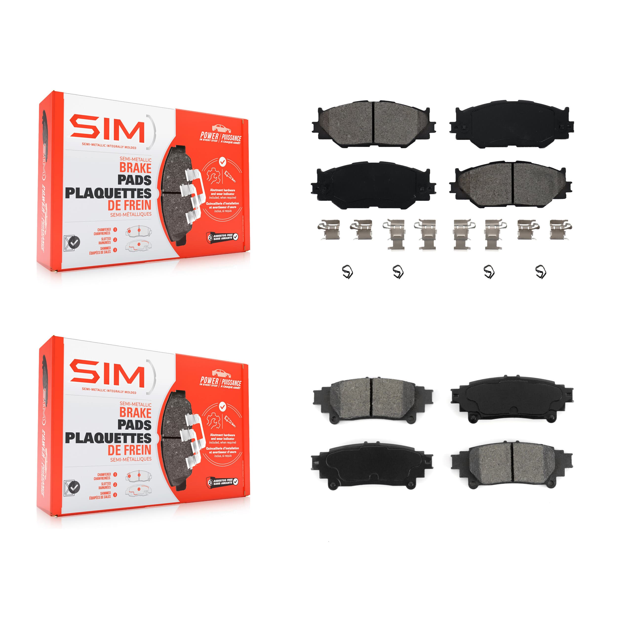 SIM - KSM-100076 - Front and Rear Disc Brake Pad Kits image 1