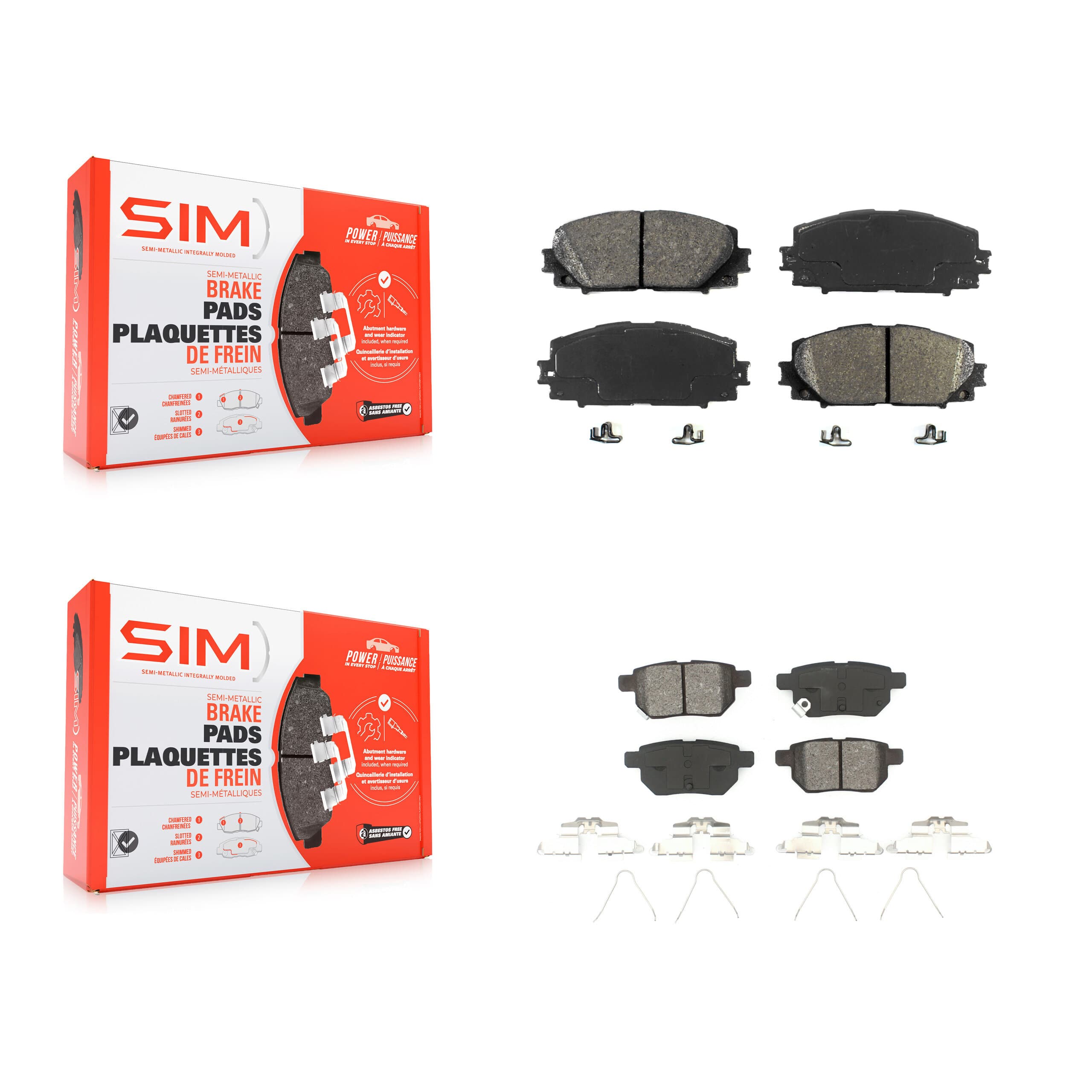 SIM - KSM-100078 - Front and Rear Disc Brake Pad Kits image 1