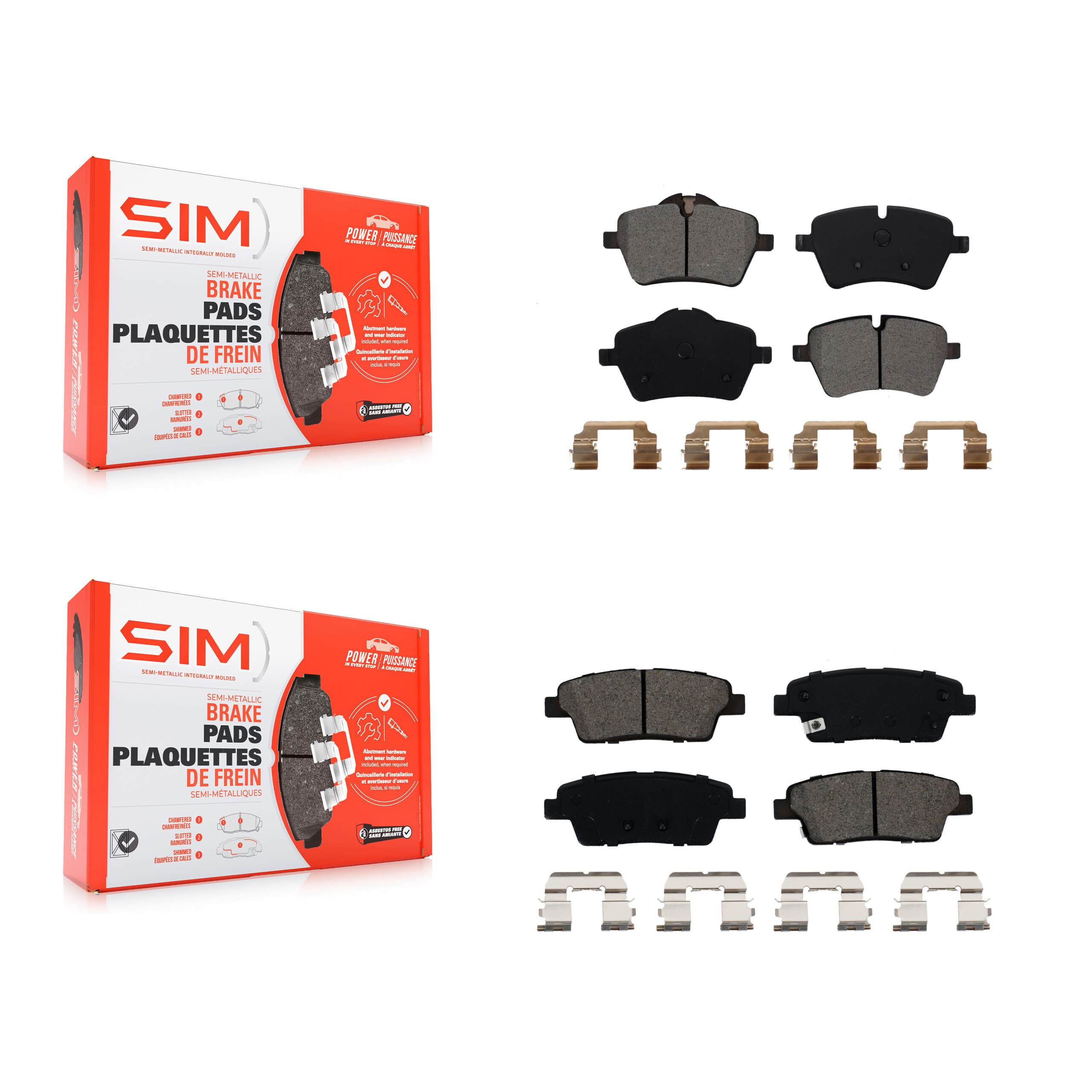 SIM - KSM-100086 - Front and Rear Disc Brake Pad Kits image 1