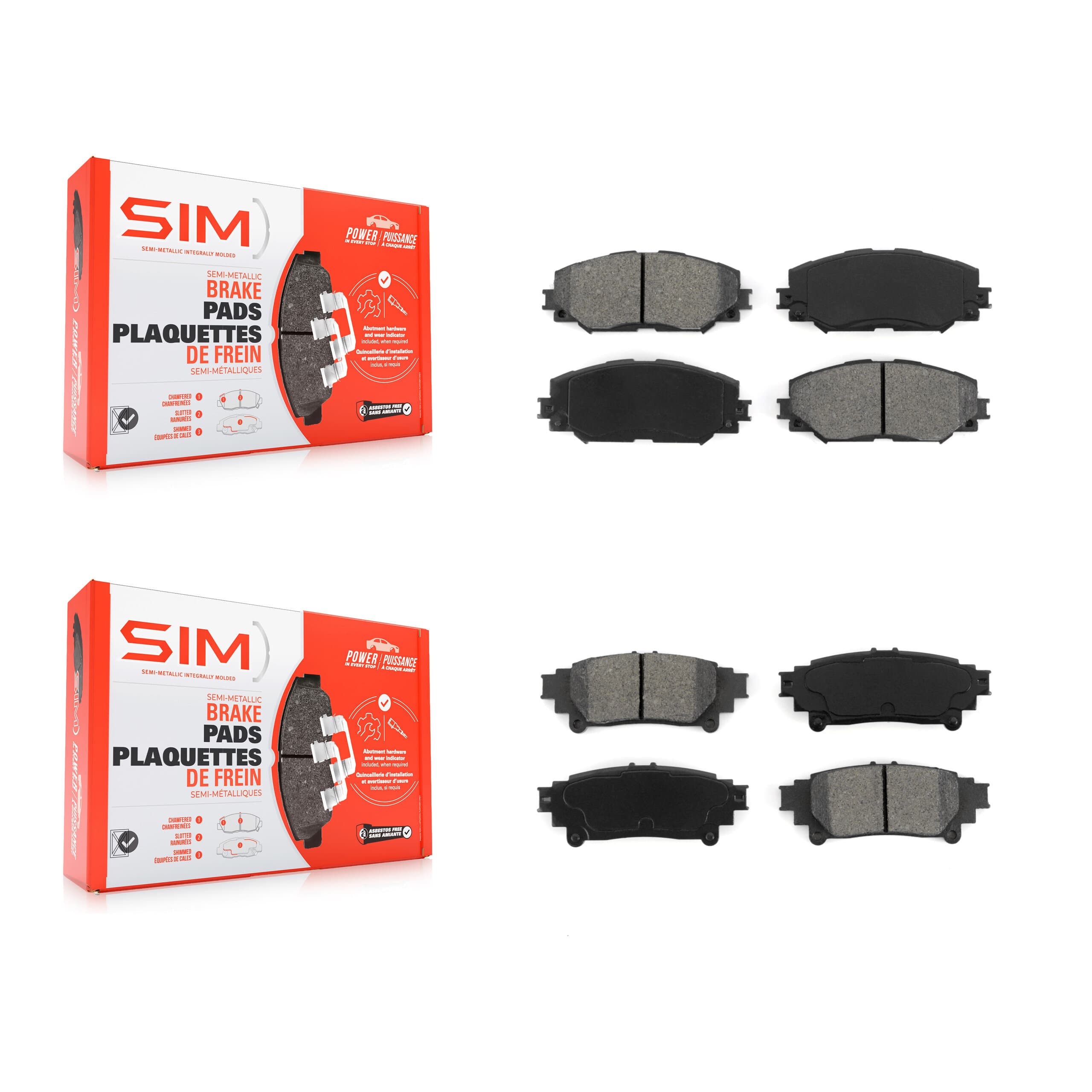 SIM - KSM-100089 - Front and Rear Disc Brake Pad Kits image 1