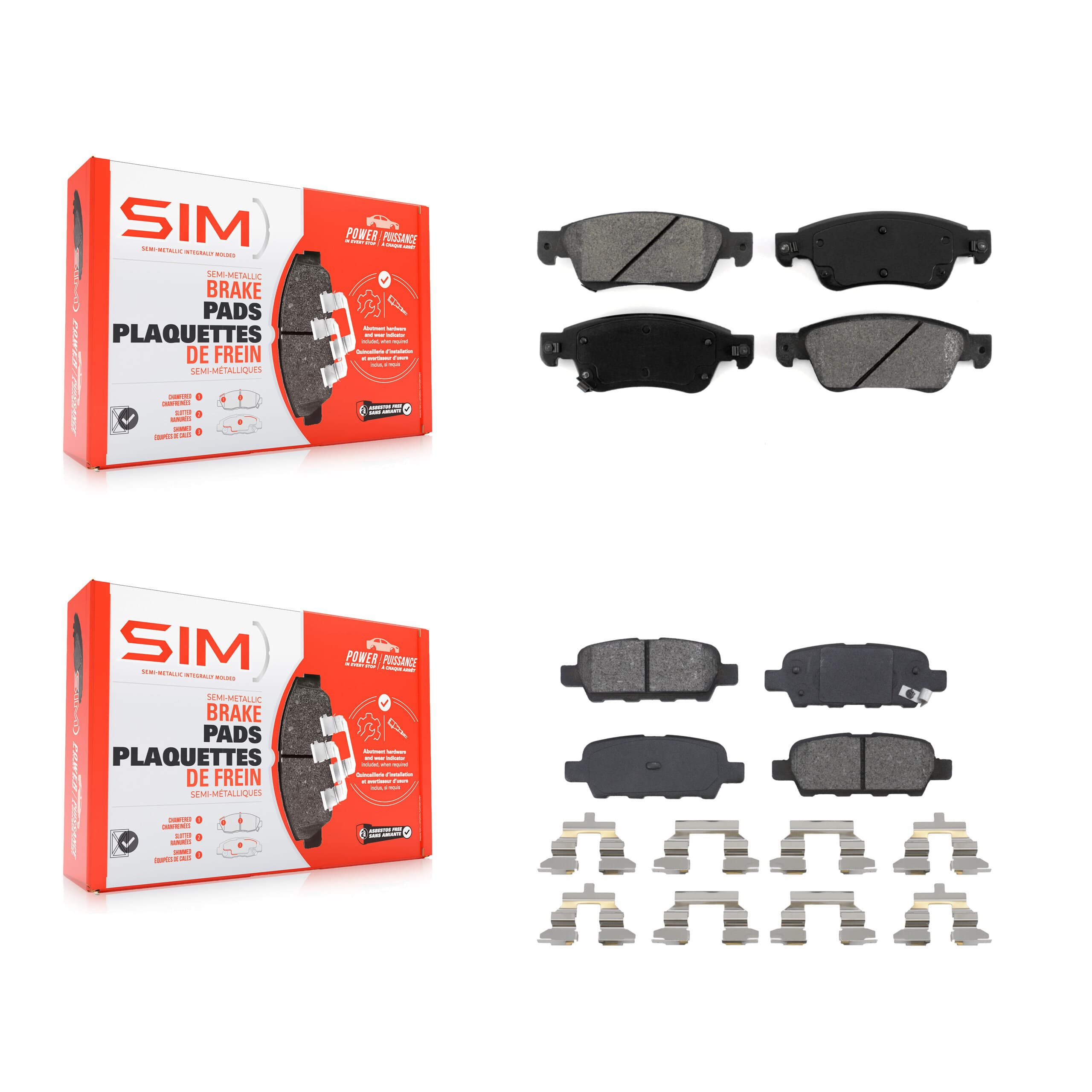 SIM - KSM-100101 - Front and Rear Disc Brake Pad Kits image 1