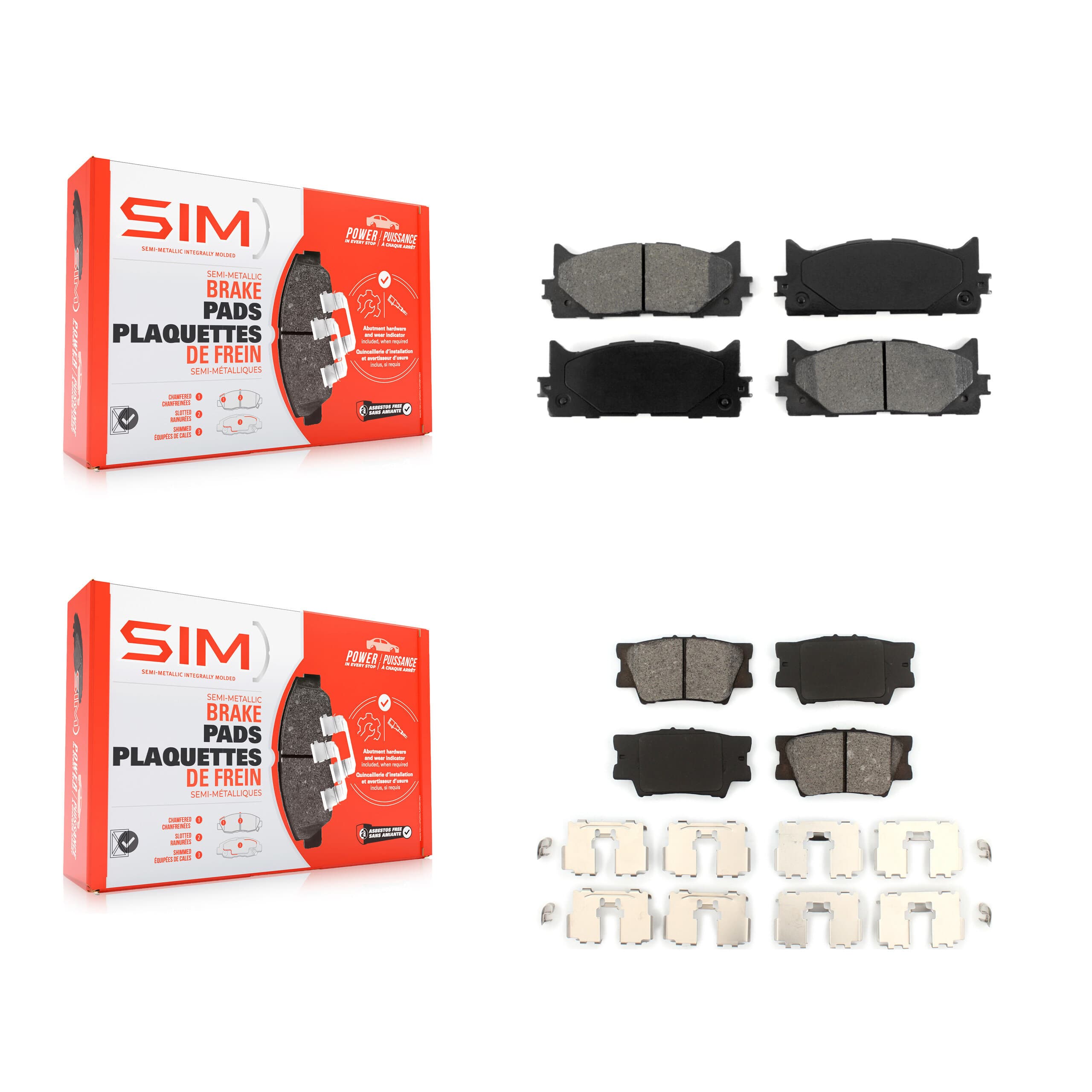 SIM - KSM-100102 - Front and Rear Disc Brake Pad Kits image 1