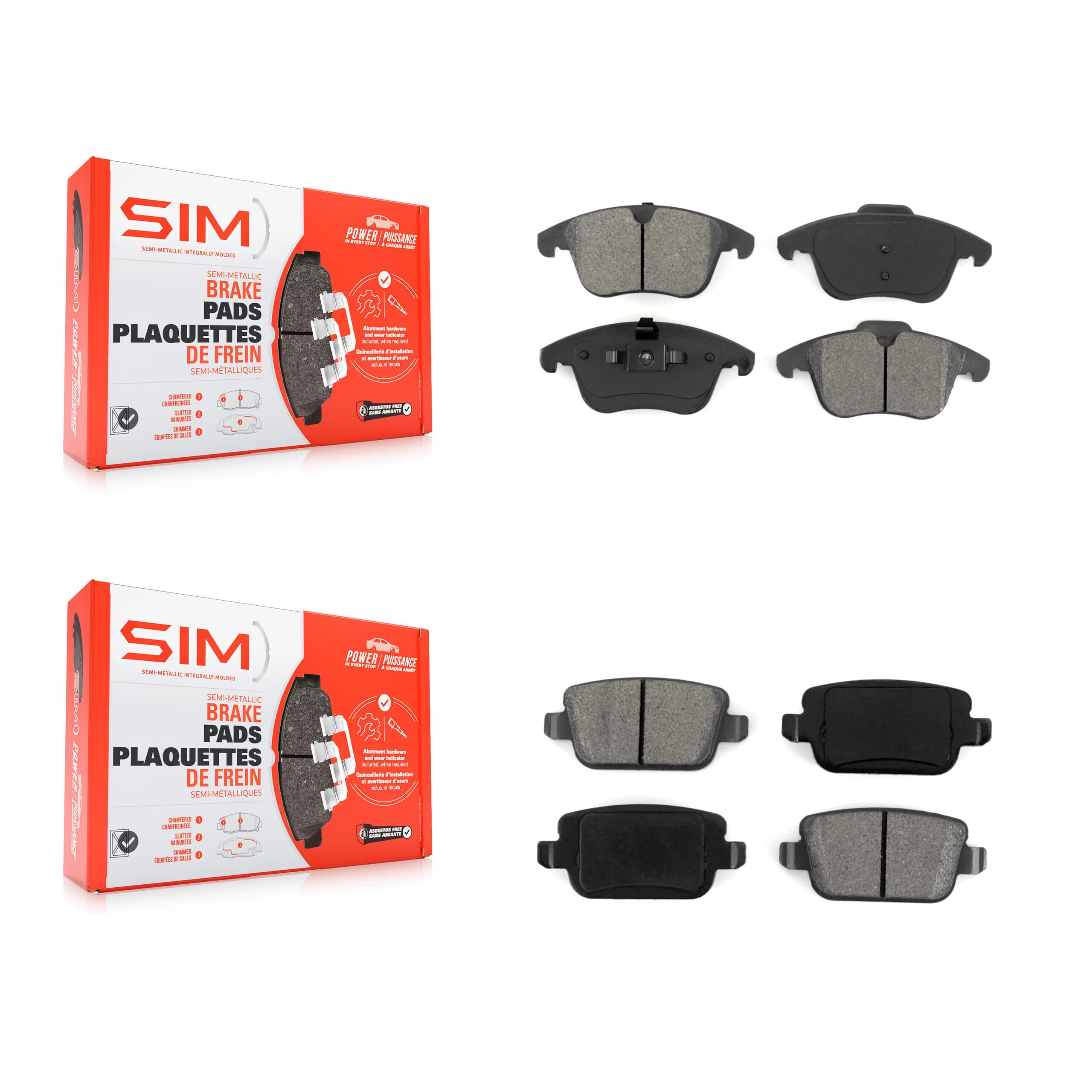 SIM - KSM-100113 - Front and Rear Disc Brake Pad Kits image 1