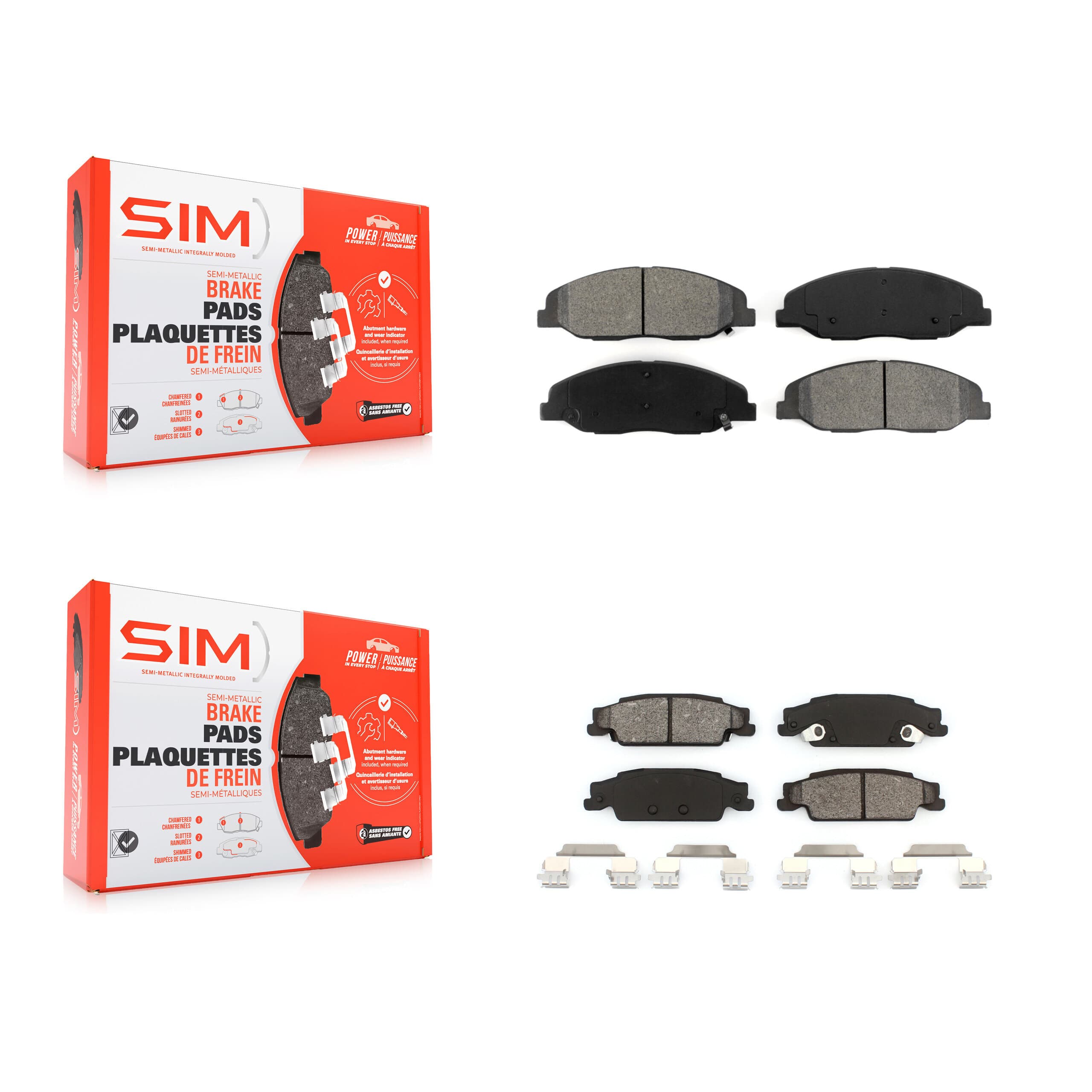SIM - KSM-100126 - Front and Rear Disc Brake Pad Kits image 1