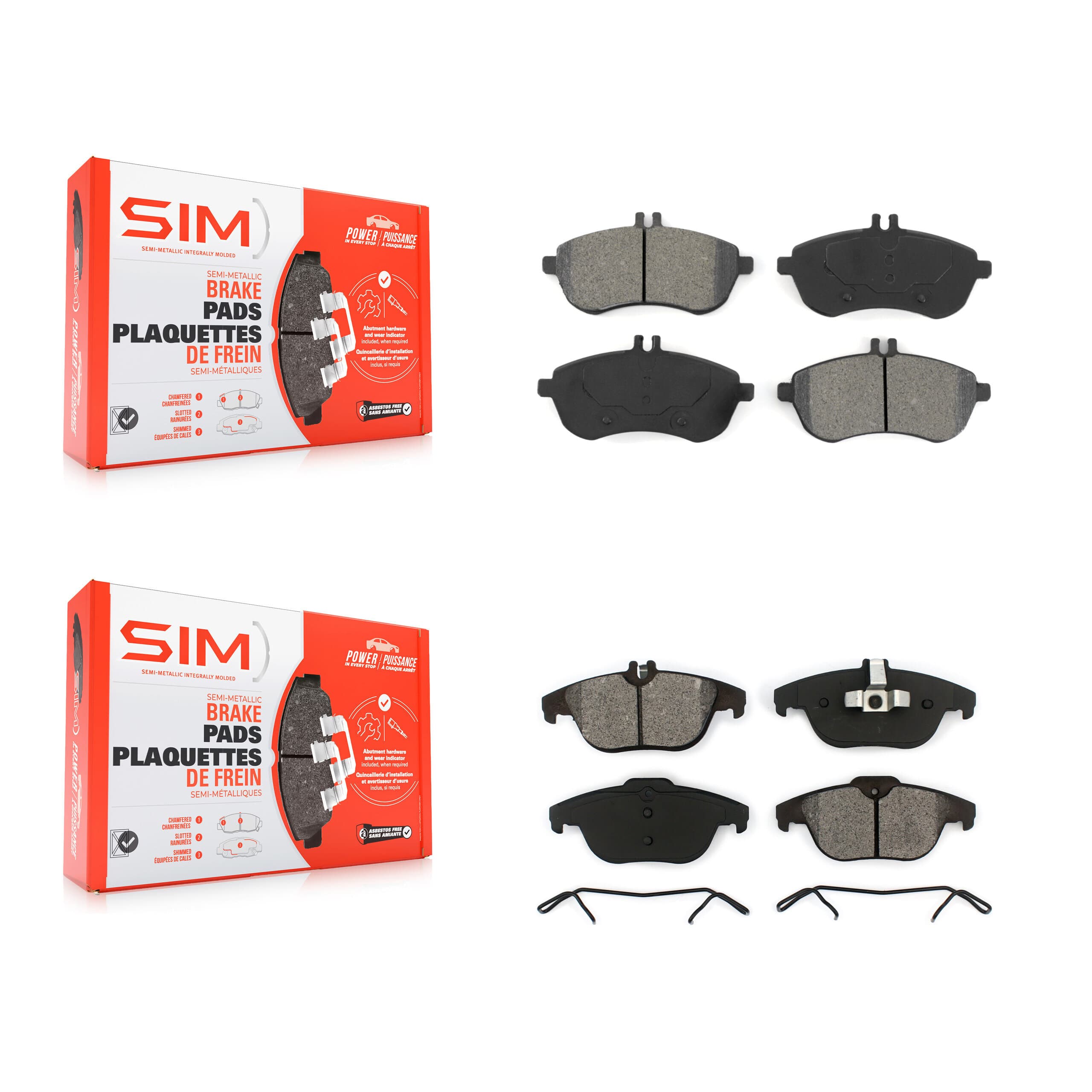 SIM - KSM-100127 - Front and Rear Disc Brake Pad Kits image 1